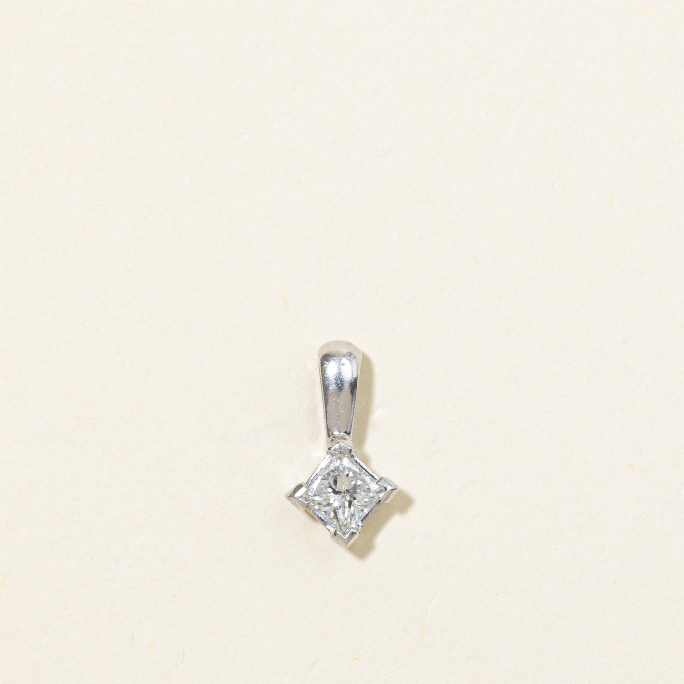 14K Princess Cut Diamond Pendant