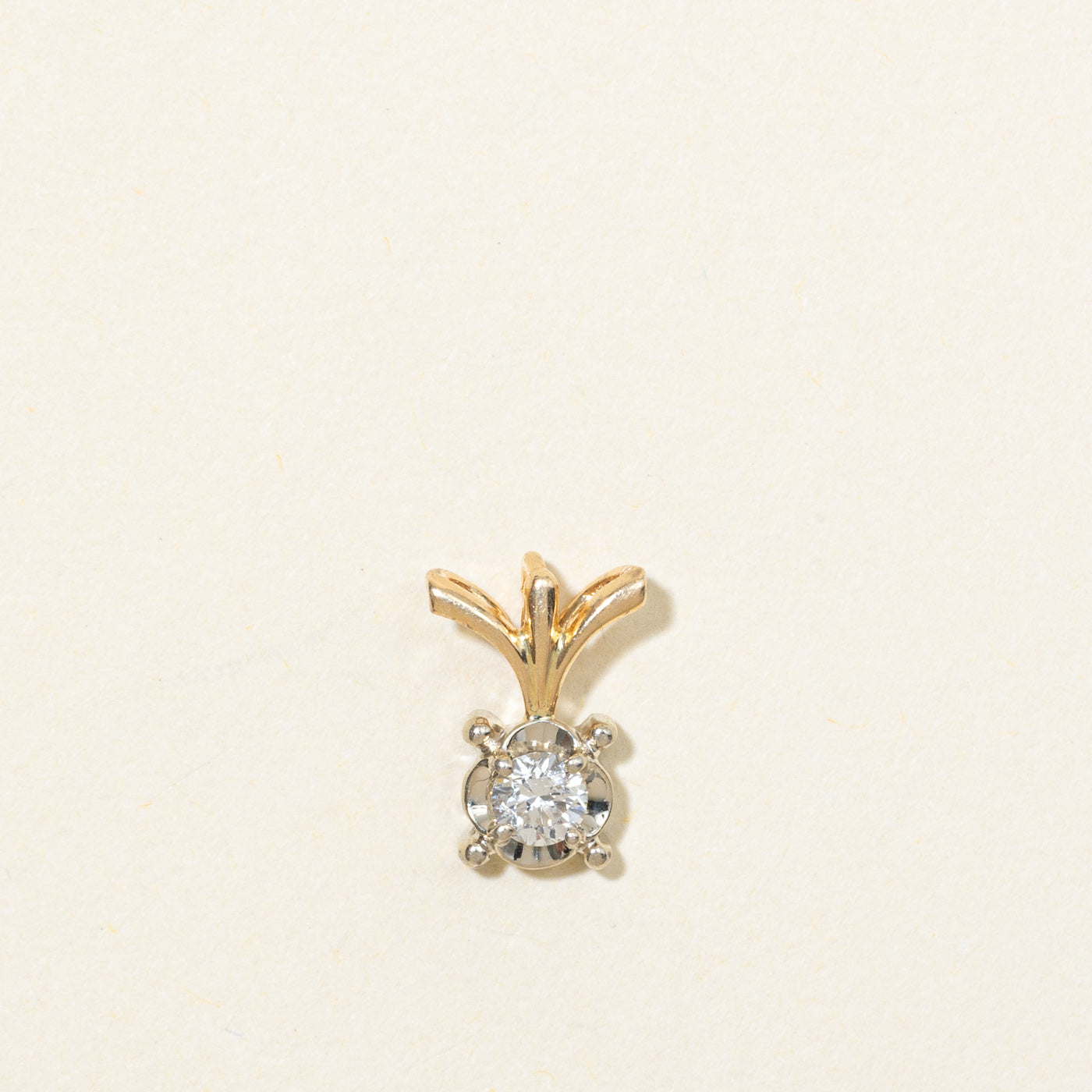 14K Illusion Set Diamond Pendant