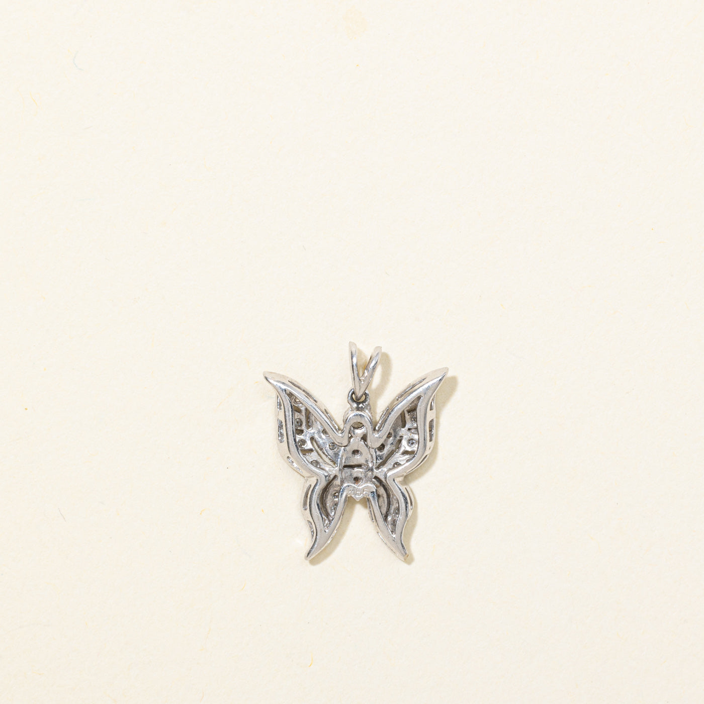 14K Diamond Butterfly Pendant