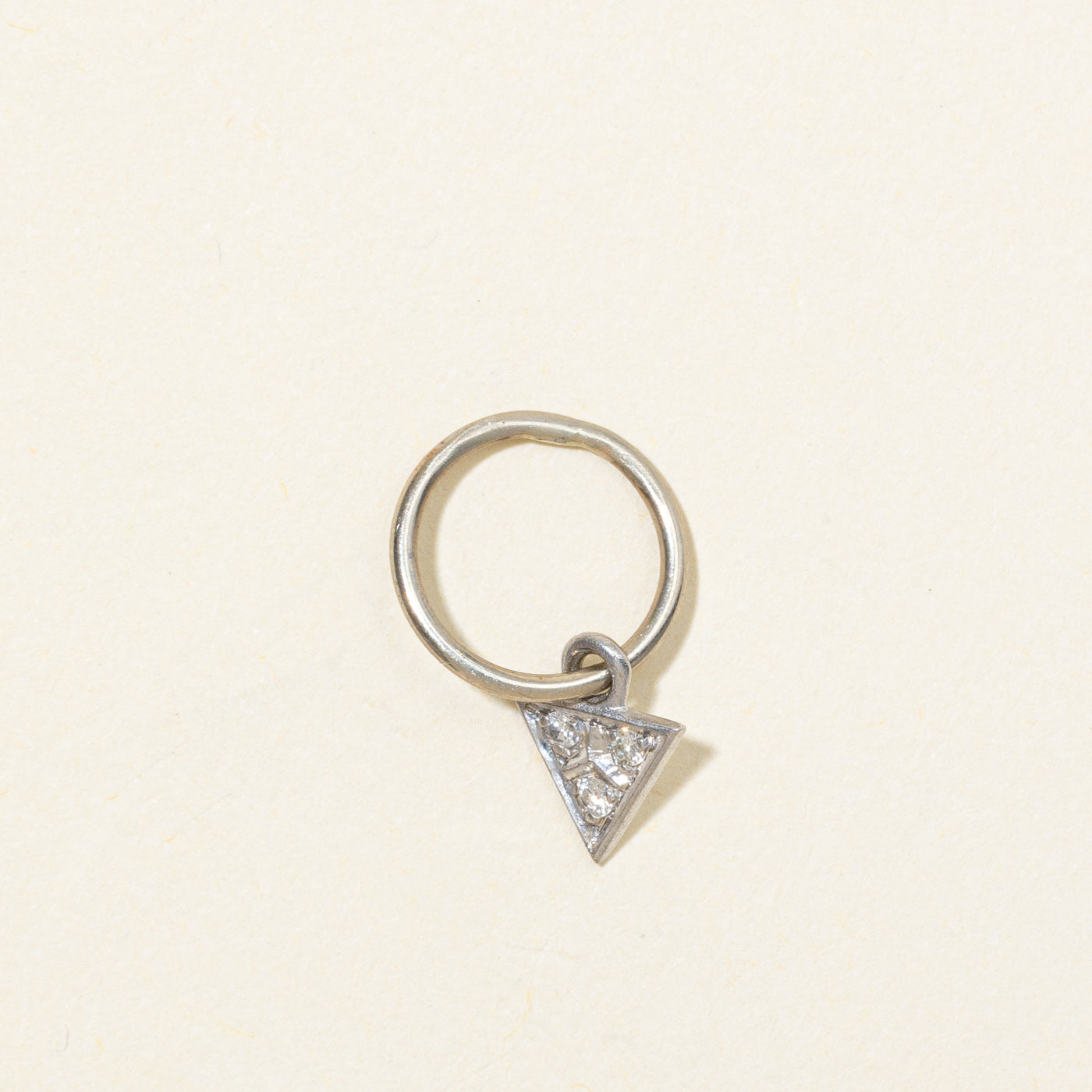 14K Diamond Triangle Dangling Pendant