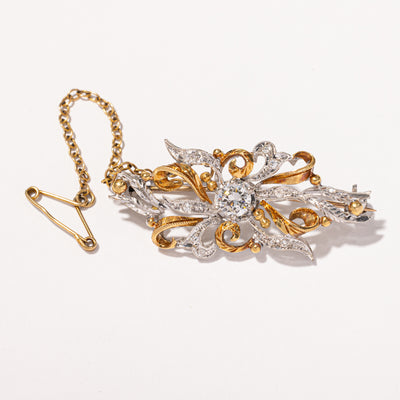 1920s Two Tone Diamond Brooch | 0.45ctw |
