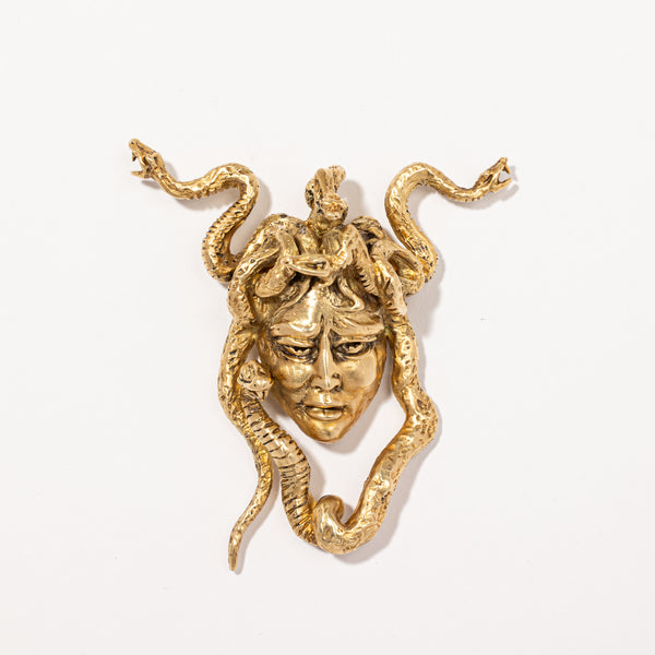 16k Gold Medusa Head Pendant