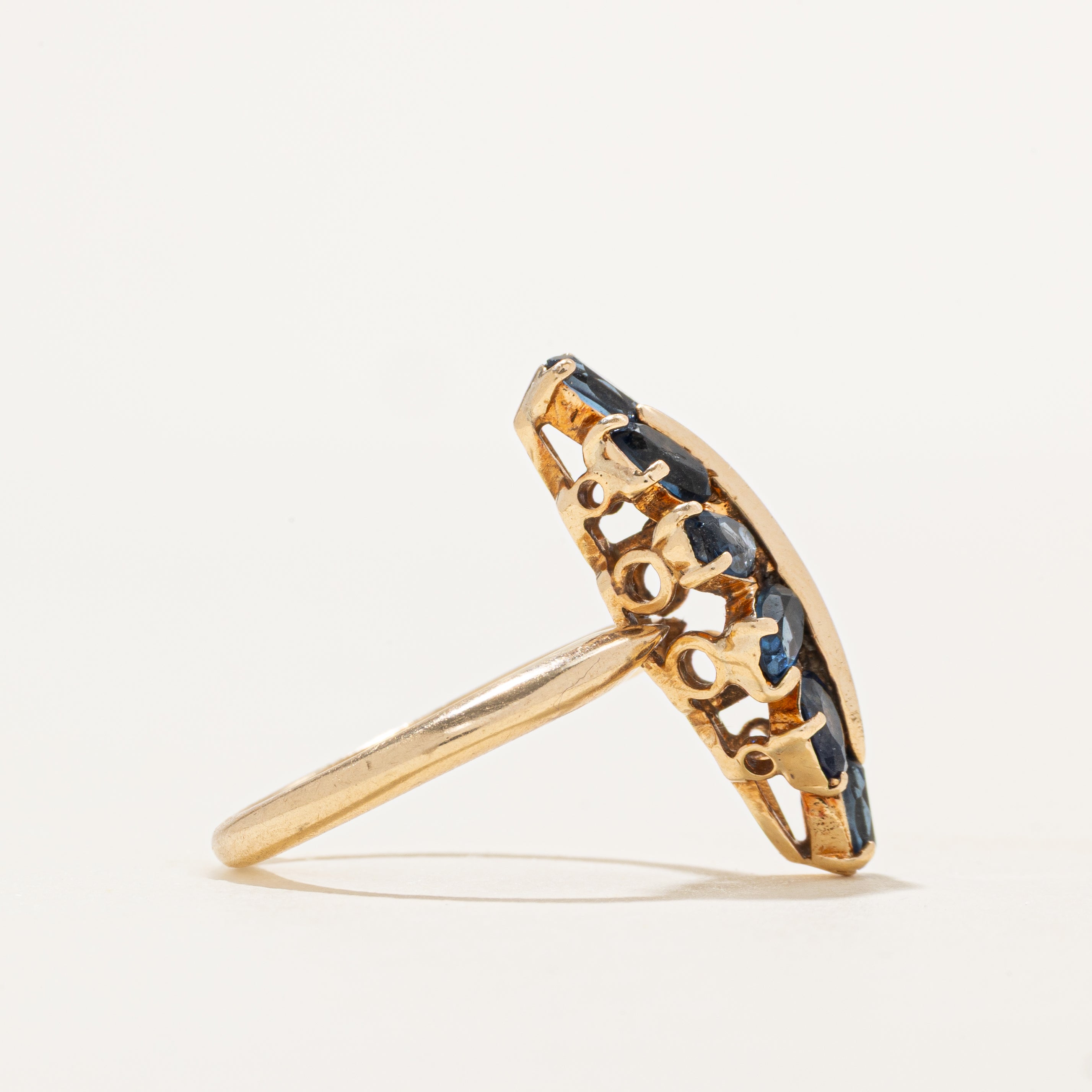 Sapphire Leaf Design Cocktail Ring | 2.80ctw | SZ 7.25