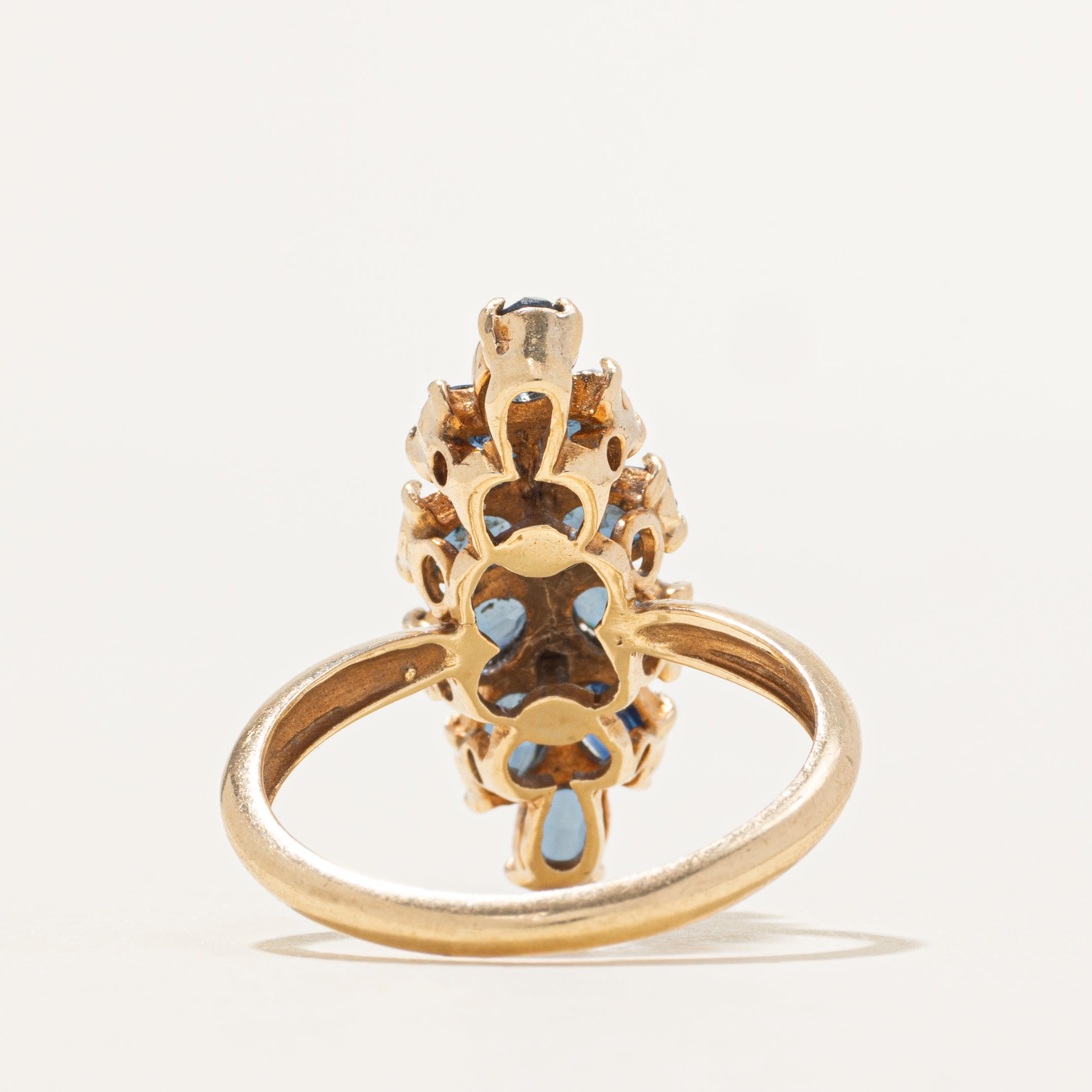 Sapphire Leaf Design Cocktail Ring | 2.80ctw | SZ 7.25
