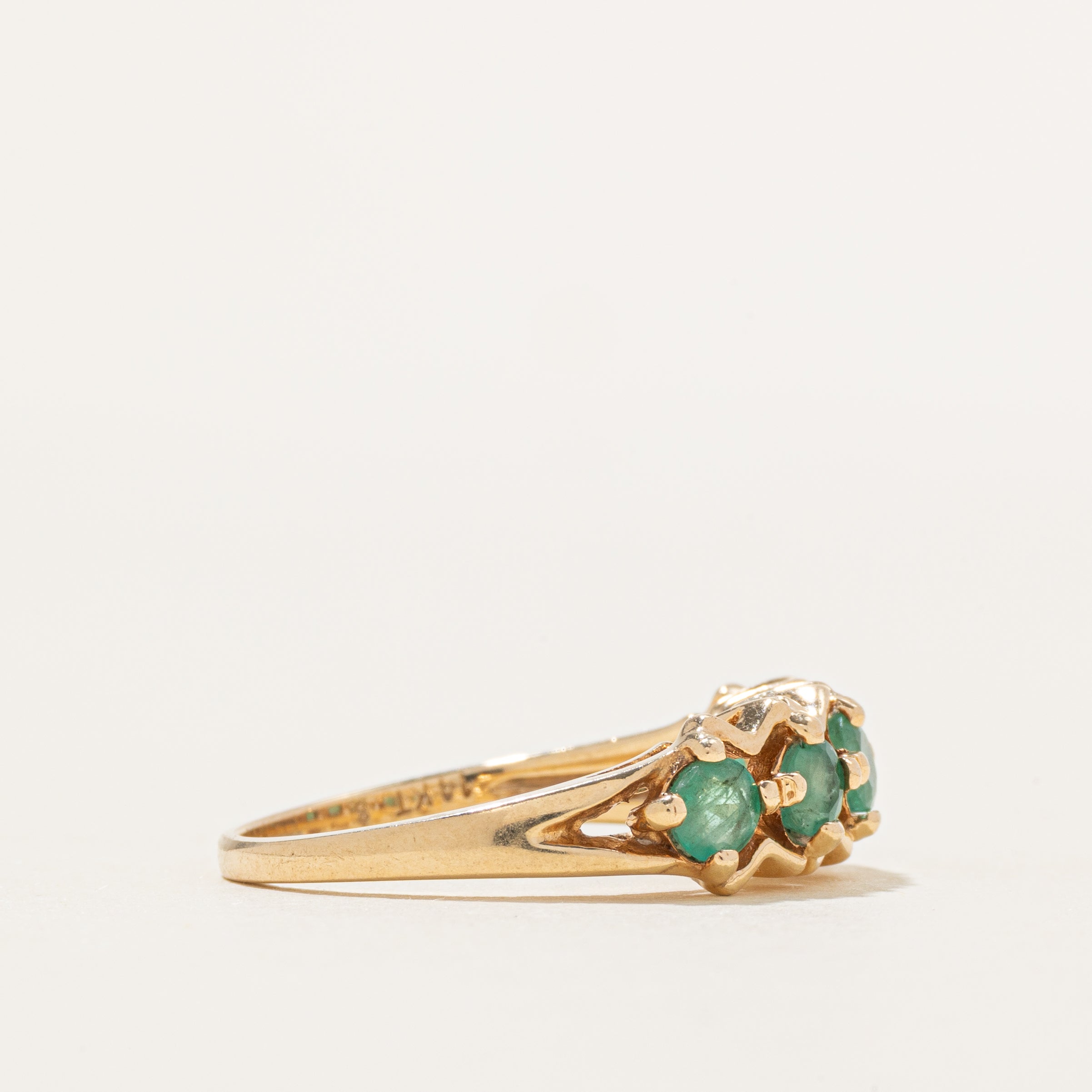 Five Stone Emerald Zig-Zag Ring | 0.77ctw | SZ 6.75