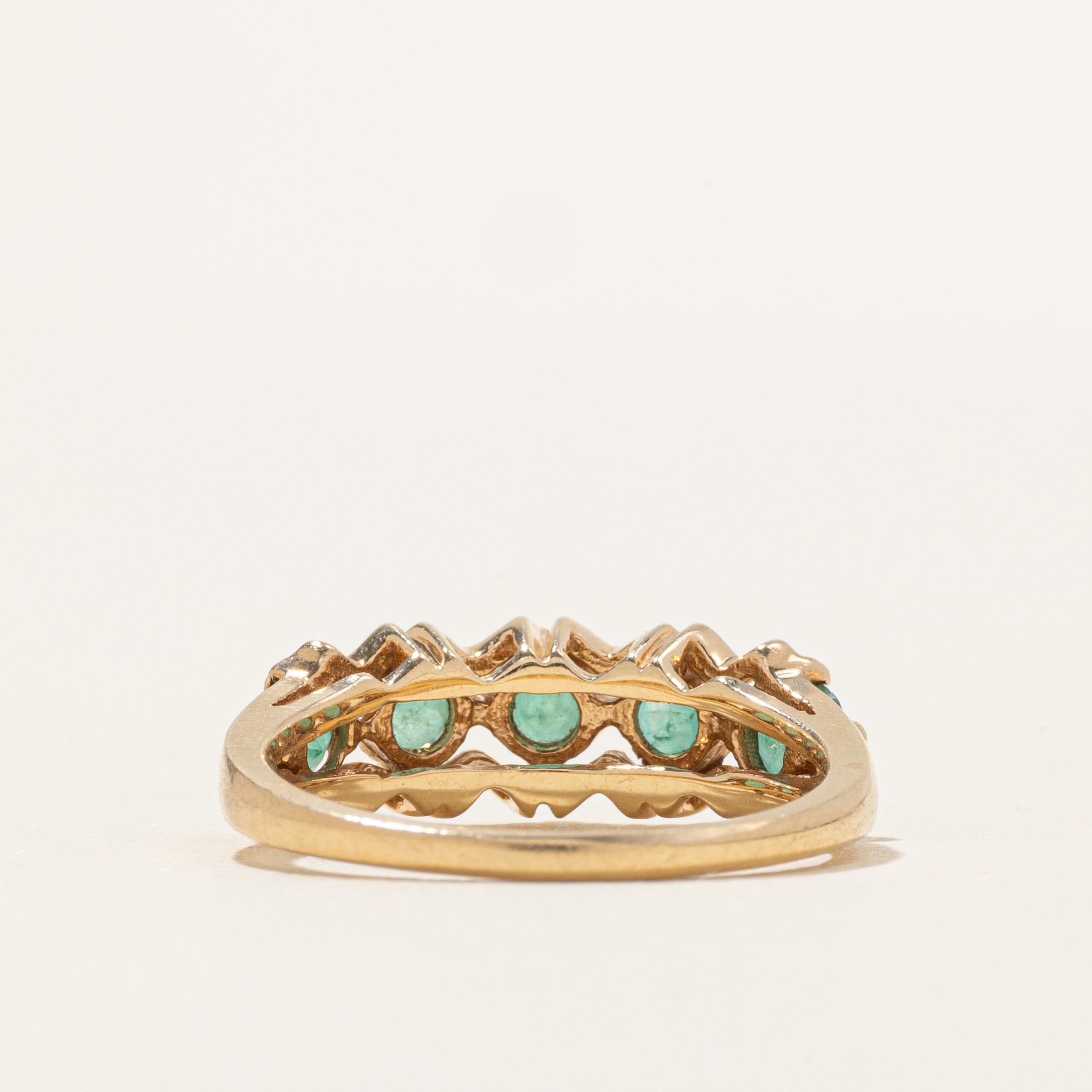 Five Stone Emerald Zig-Zag Ring | 0.77ctw | SZ 6.75