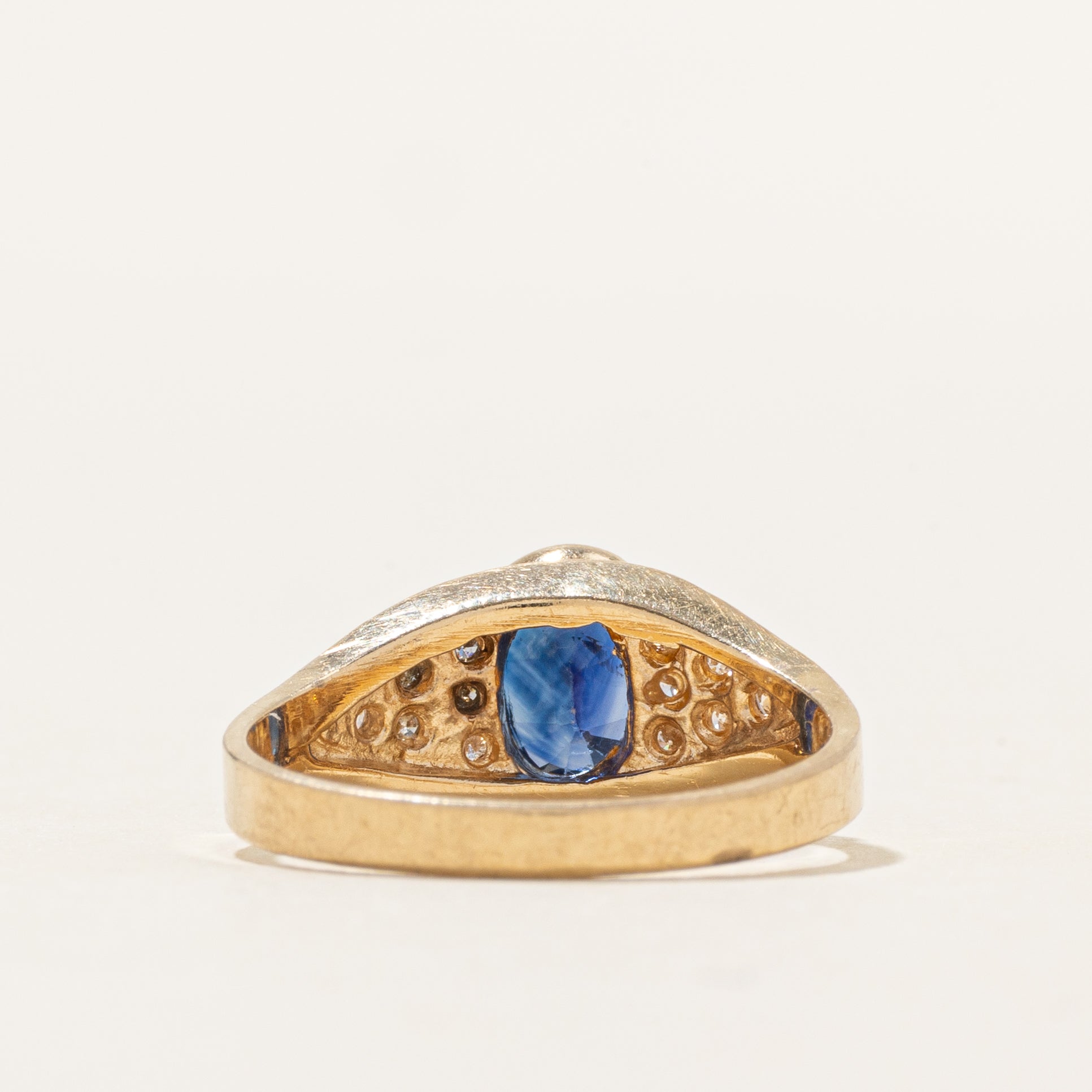 Semi Bezel Sapphire & Diamond Ring | 0.92ct, 0.12ctw | SZ 5.75