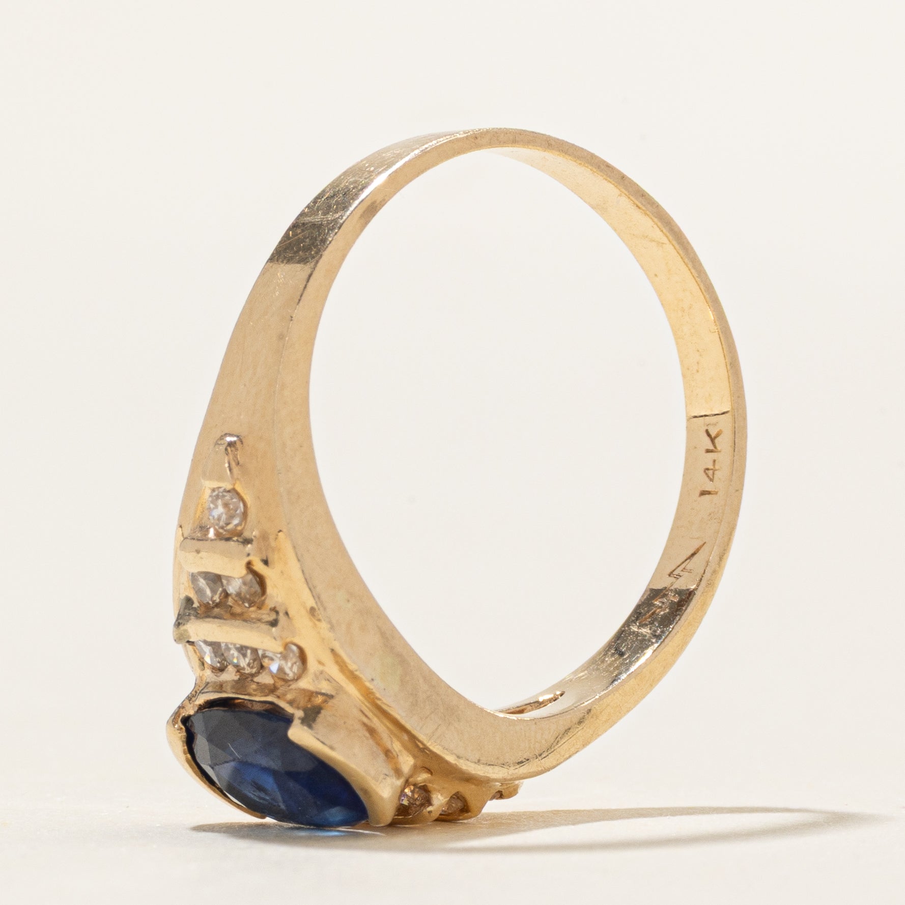 Semi Bezel Sapphire & Diamond Ring | 0.92ct, 0.12ctw | SZ 5.75