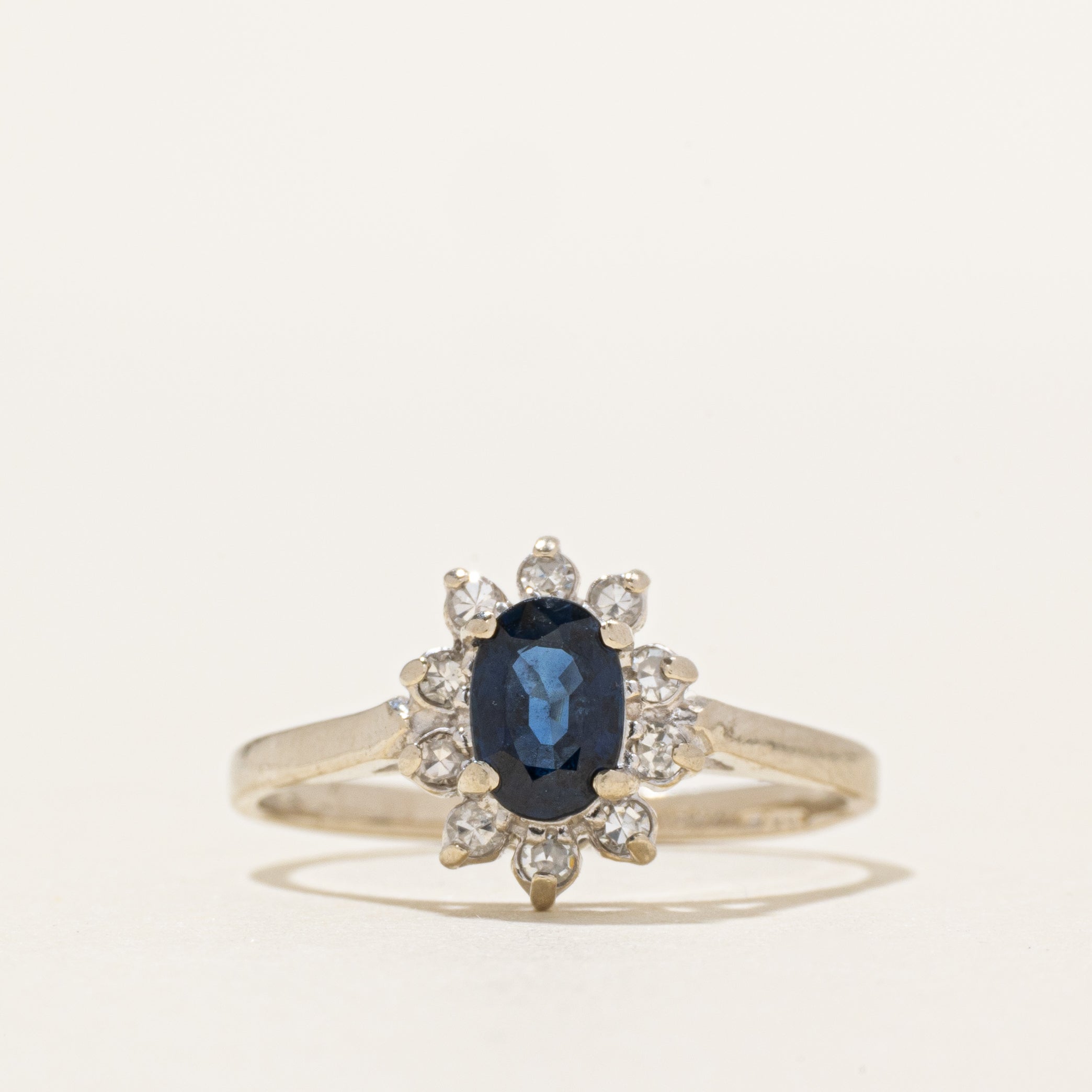 Sapphire & Diamond Petal Ring | 0.49ct, 0.10ctw | SZ 6.25