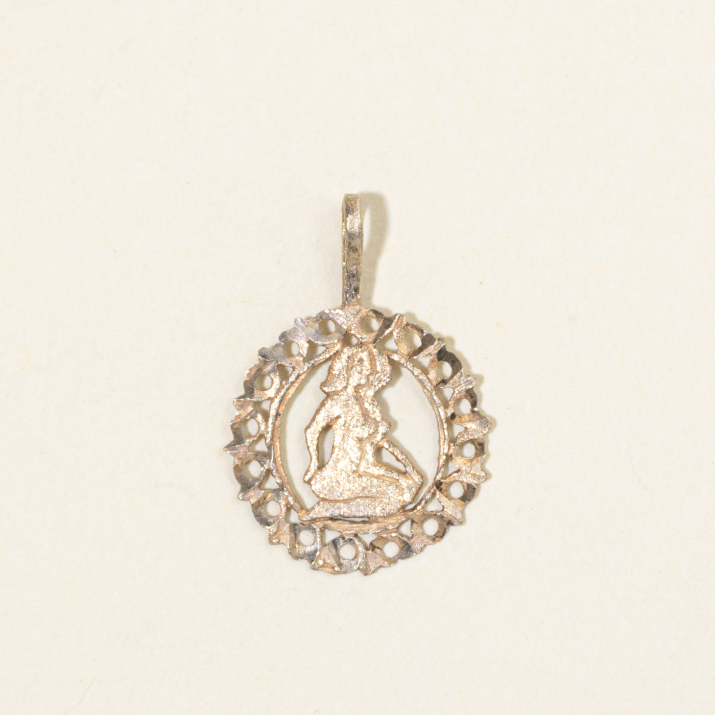 10k Yellow Gold Double Gemini Zodiac Pendant