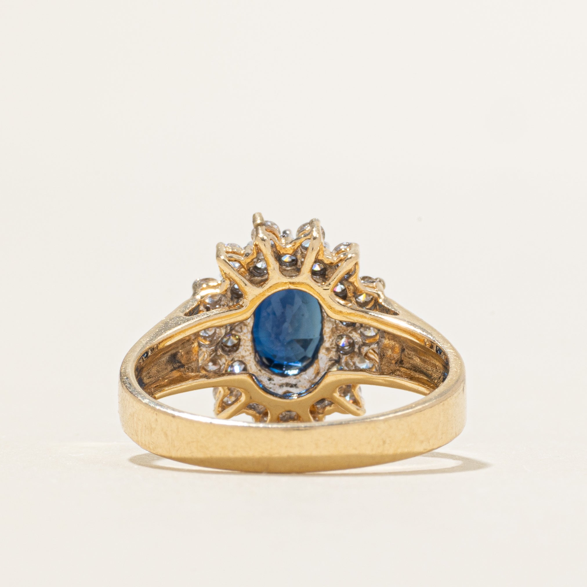 Sapphire & Diamond Petal Halo Ring | 0.89ct, 0.23ctw | SZ 7