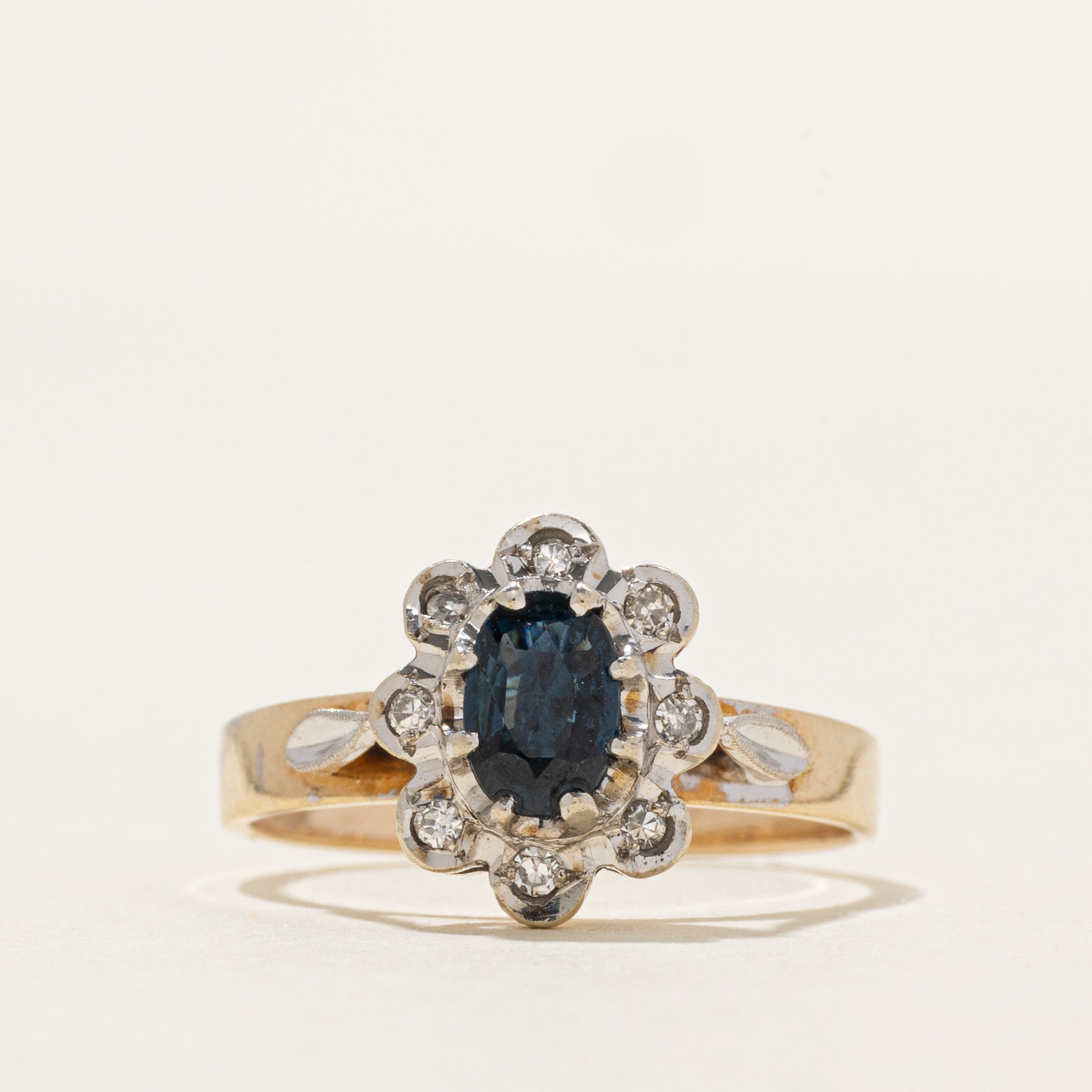 Sapphire & Diamond Daisy Ring | 0.36ct, 0.08ctw | SZ 6.25