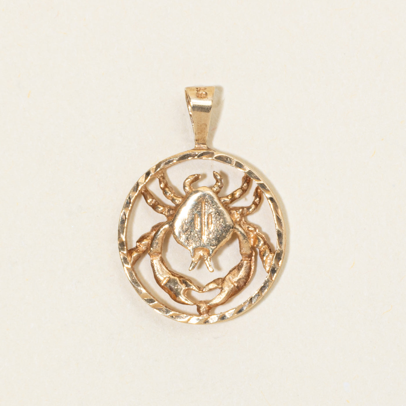 10k Yellow Gold Cancer Zodiac Pendant