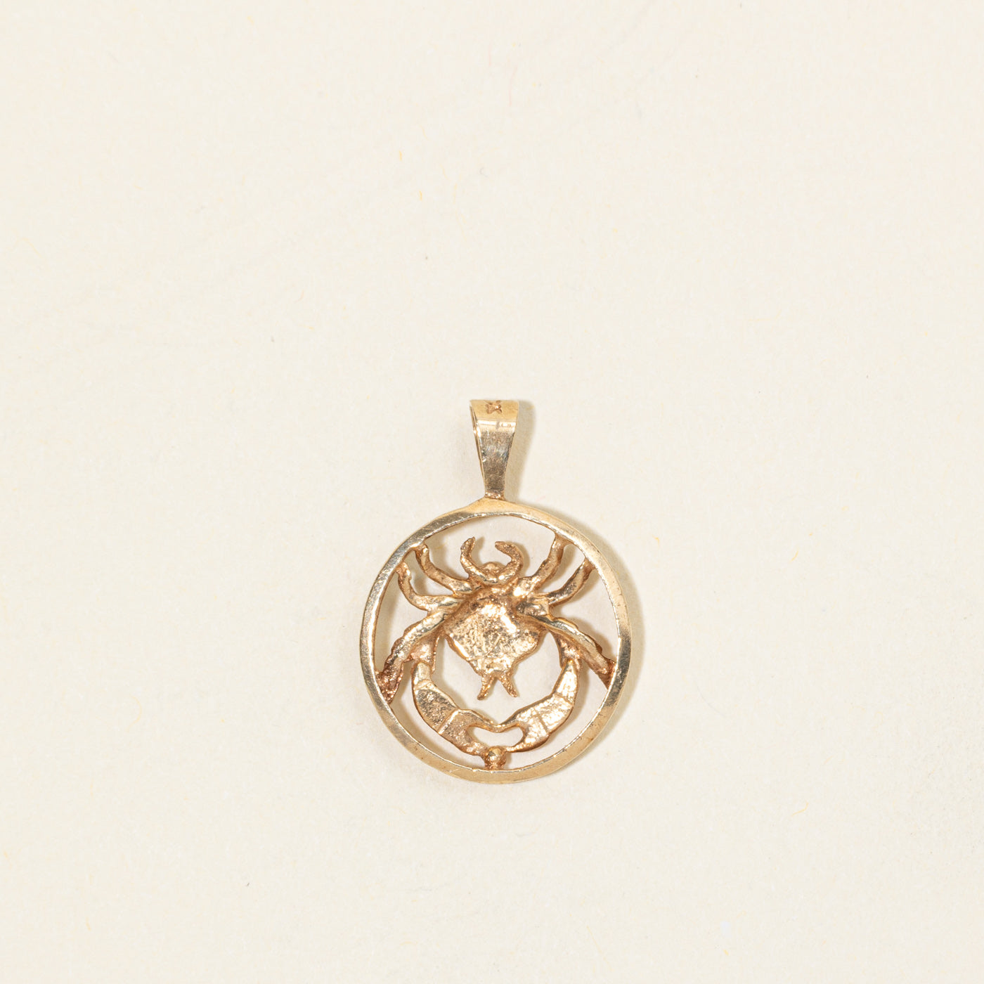 10k Yellow Gold Cancer Zodiac Pendant