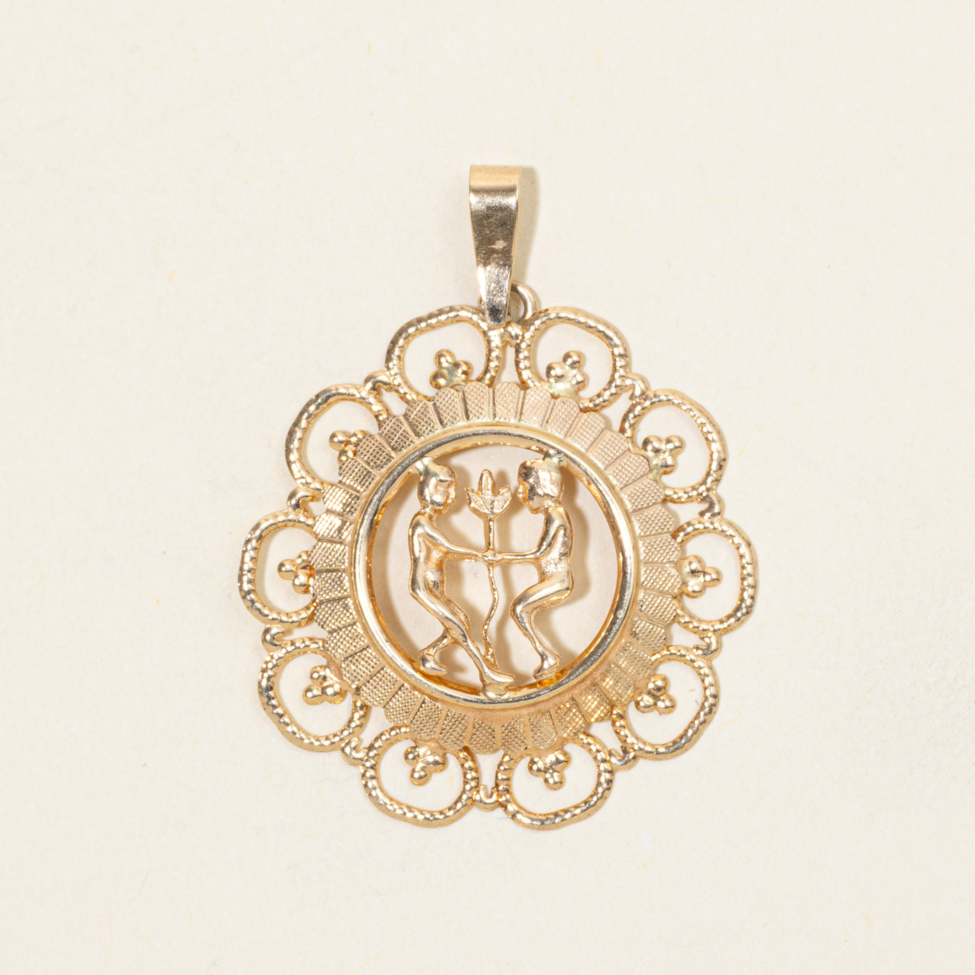 10k Yellow Gold Figures Pendant