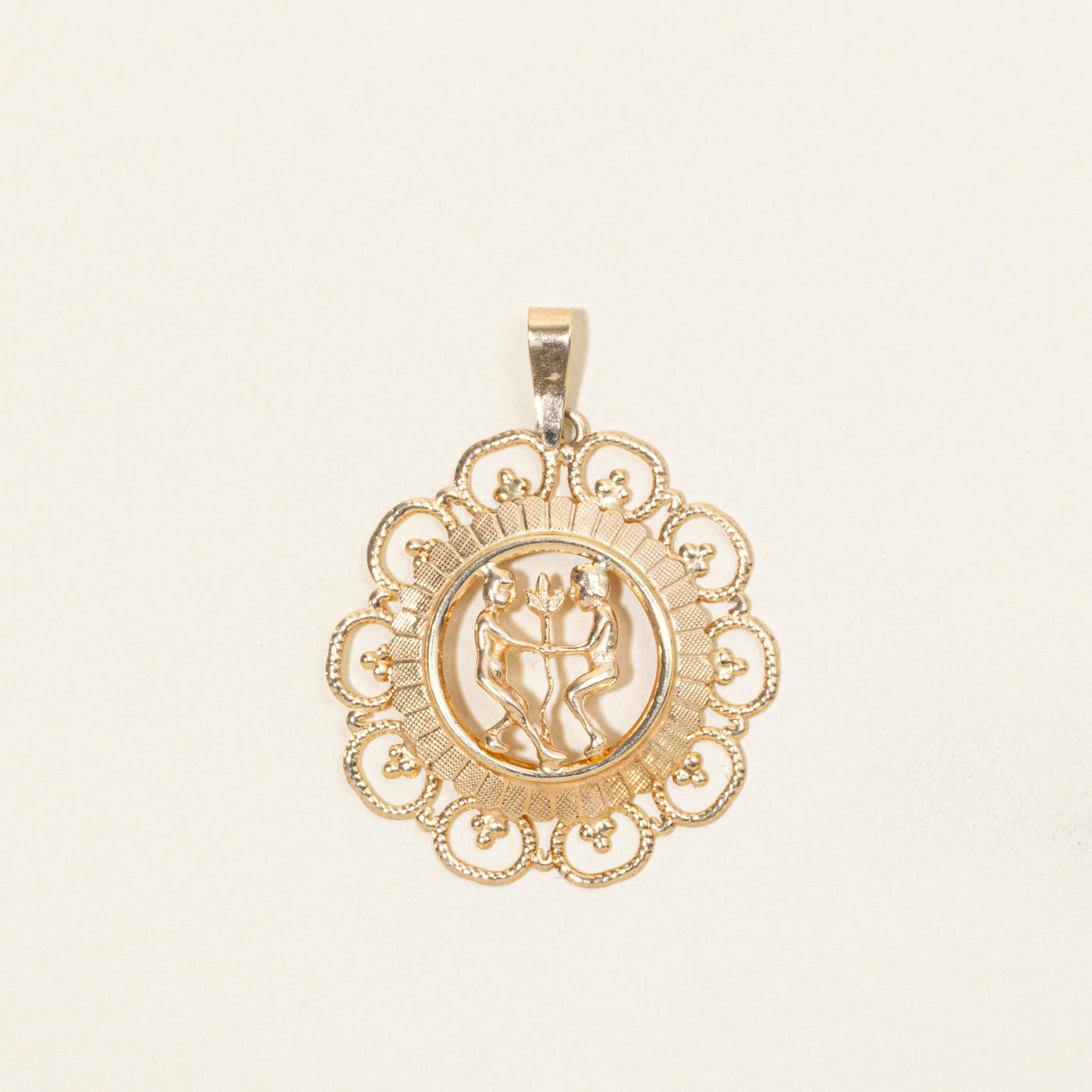 10k Yellow Gold Figures Pendant