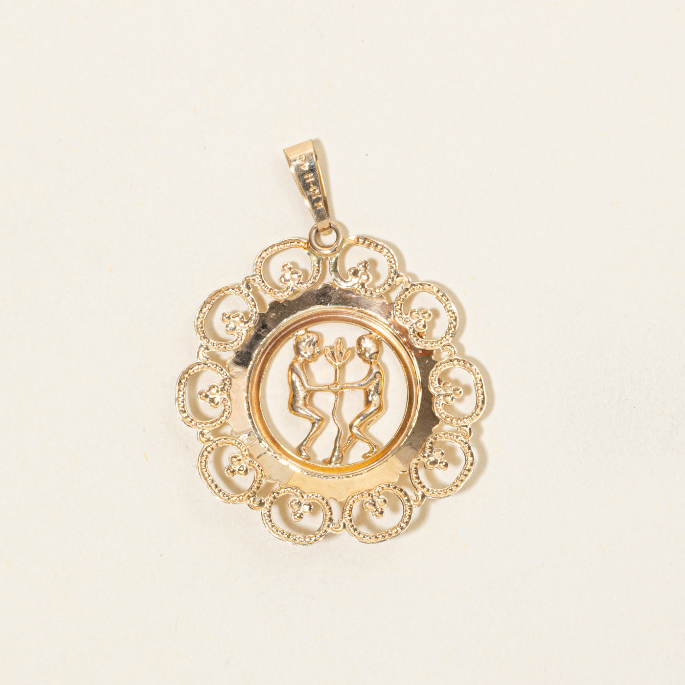 10k Yellow Gold Figures Pendant