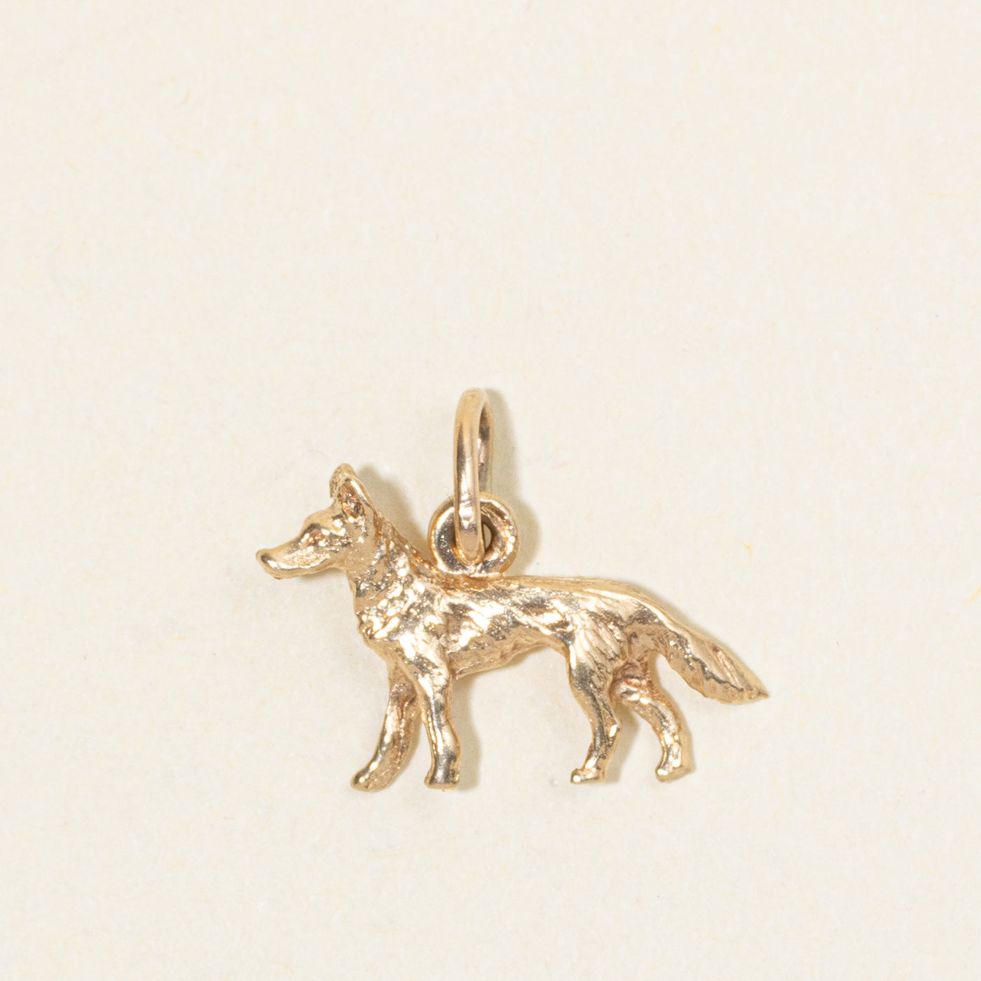 10k Yellow Gold Wolf Charm