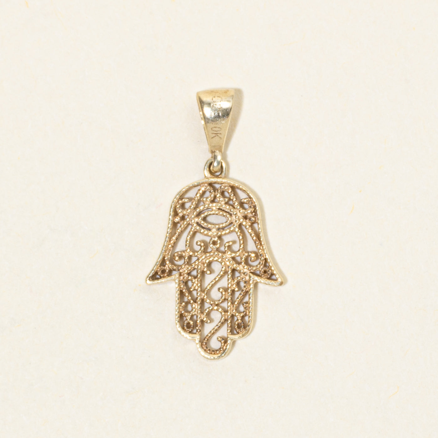 10k Yellow Gold Hamsa Pendant