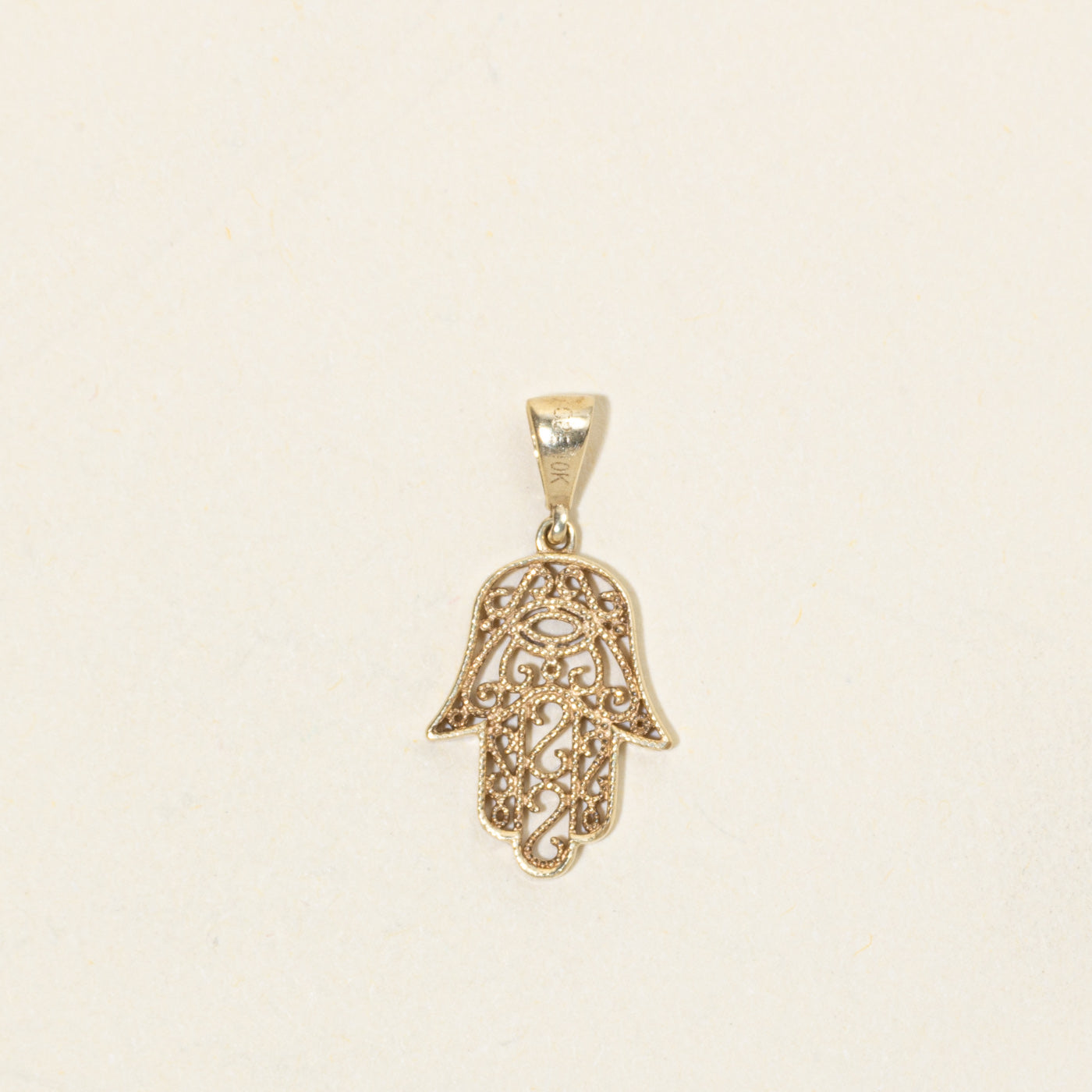 10k Yellow Gold Hamsa Pendant