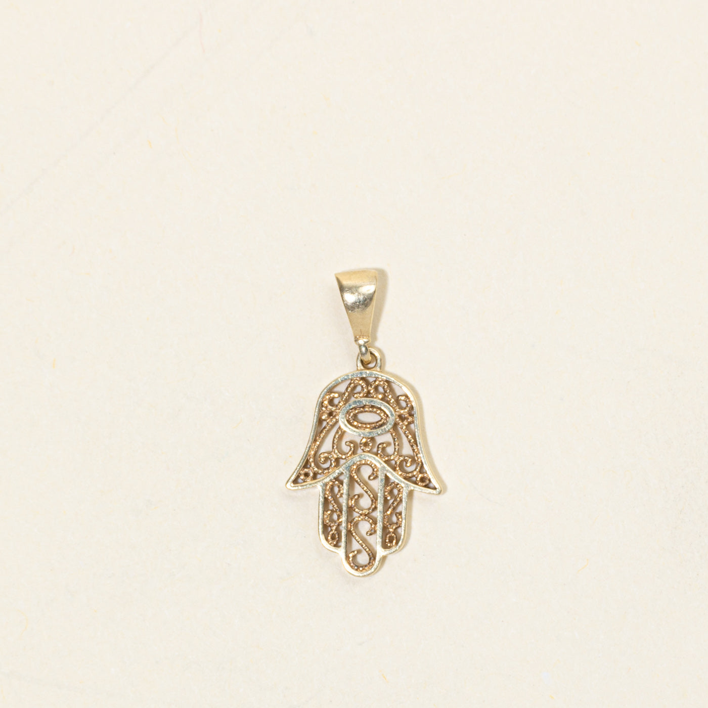 10k Yellow Gold Hamsa Pendant