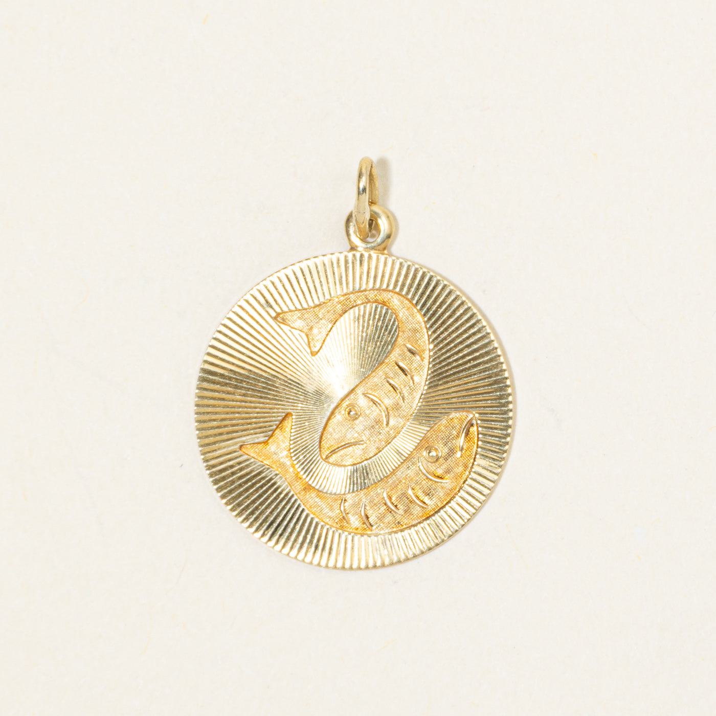 14k Yellow Gold Pisces Zodiac Charm