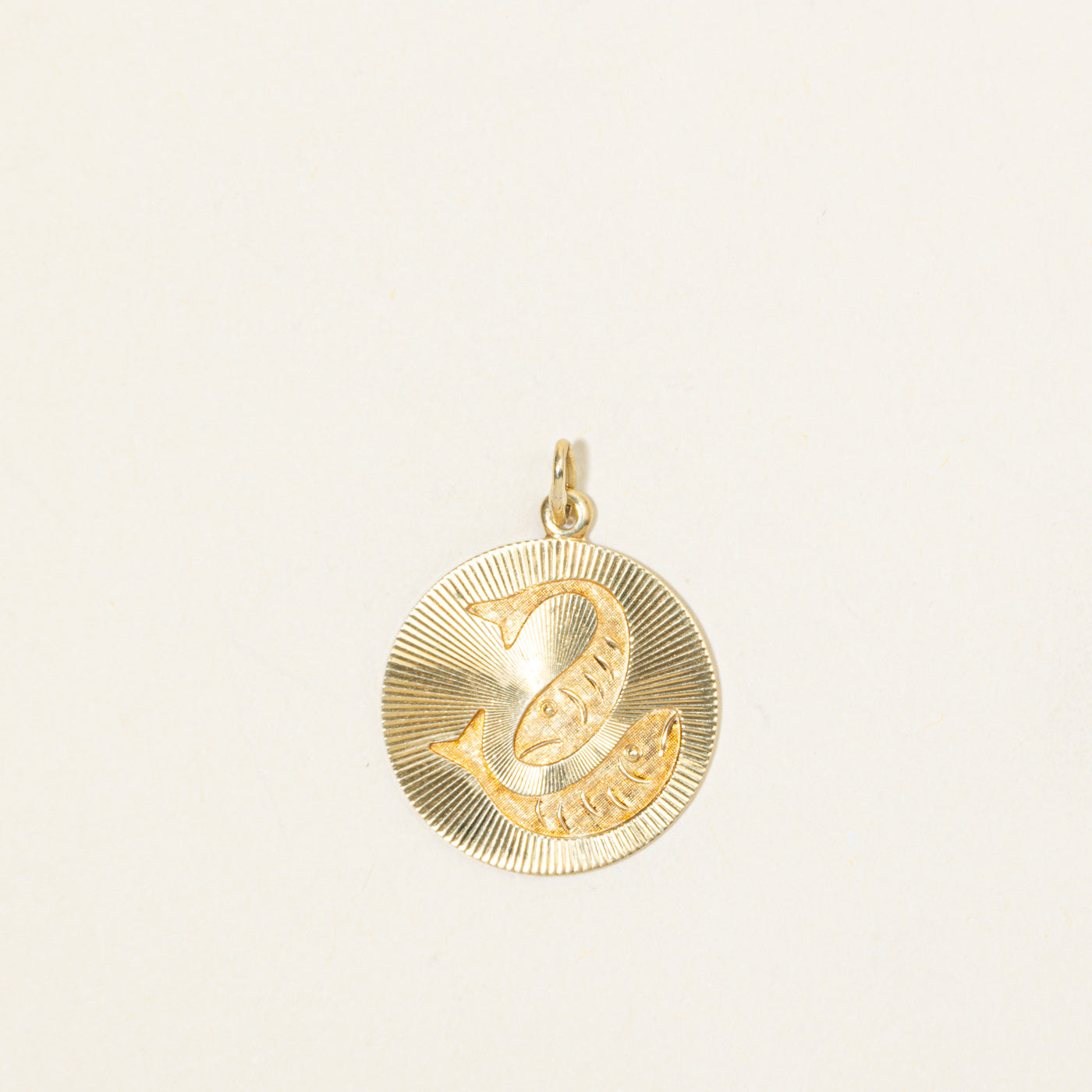 14k Yellow Gold Pisces Zodiac Charm