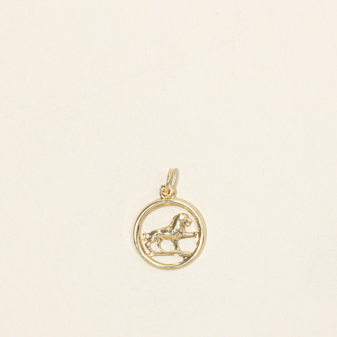 14k Yellow Gold Lion Charm