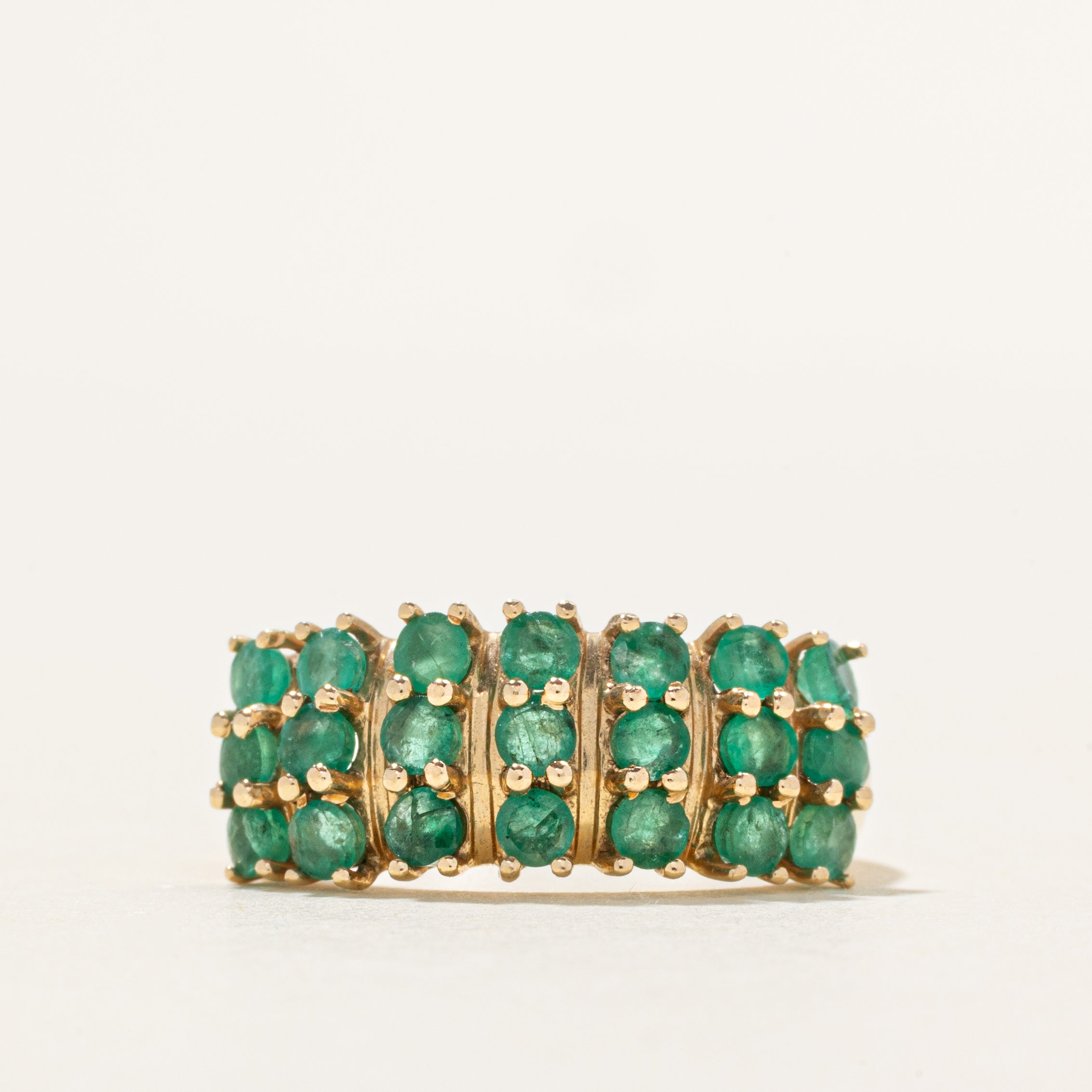 Multi Column Emerald Ring | 0.96ctw | SZ 7