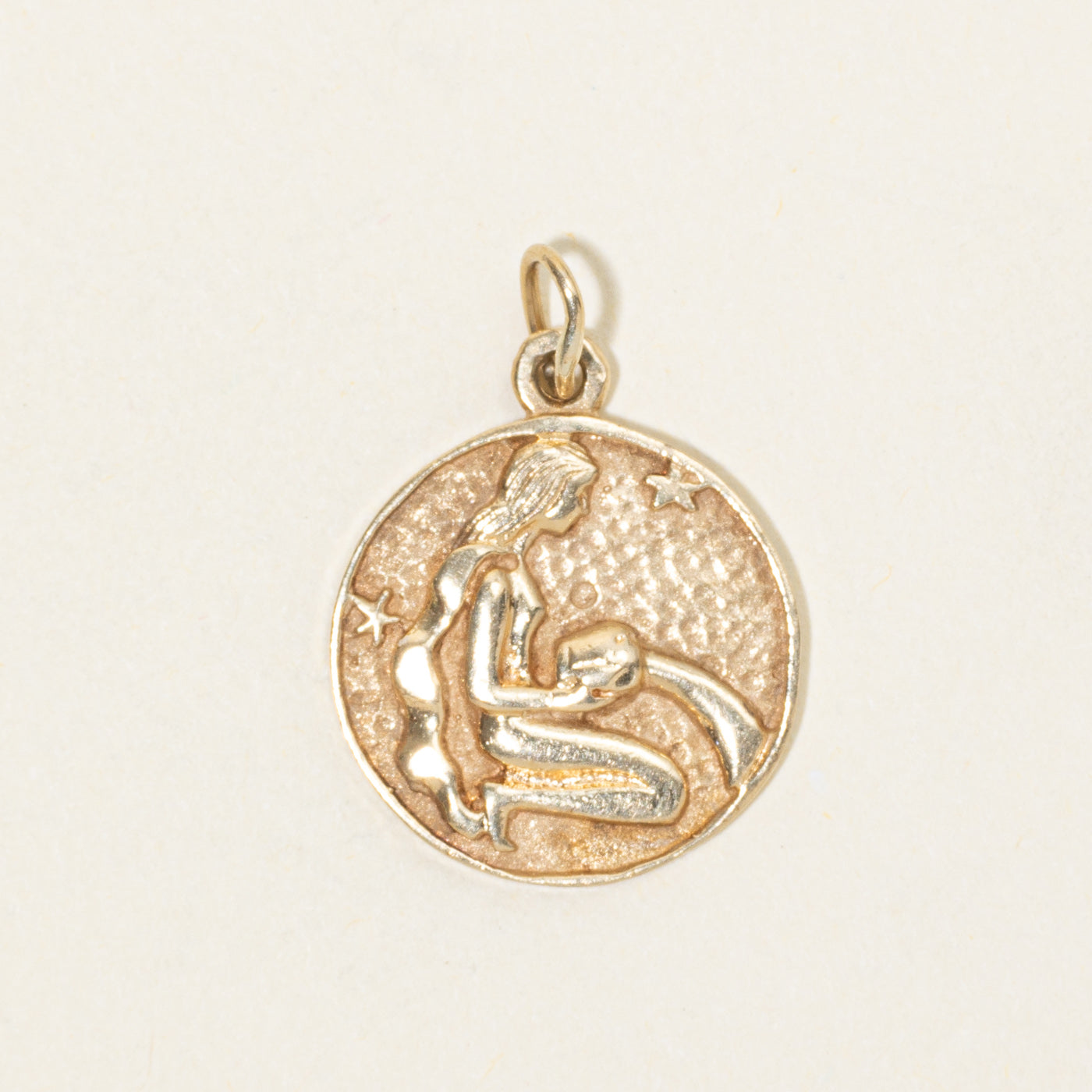 14k Yellow Gold Aquarius Zodiac Charm