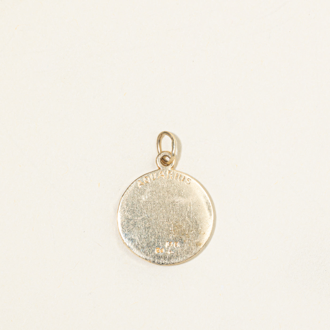 14k Yellow Gold Aquarius Zodiac Charm