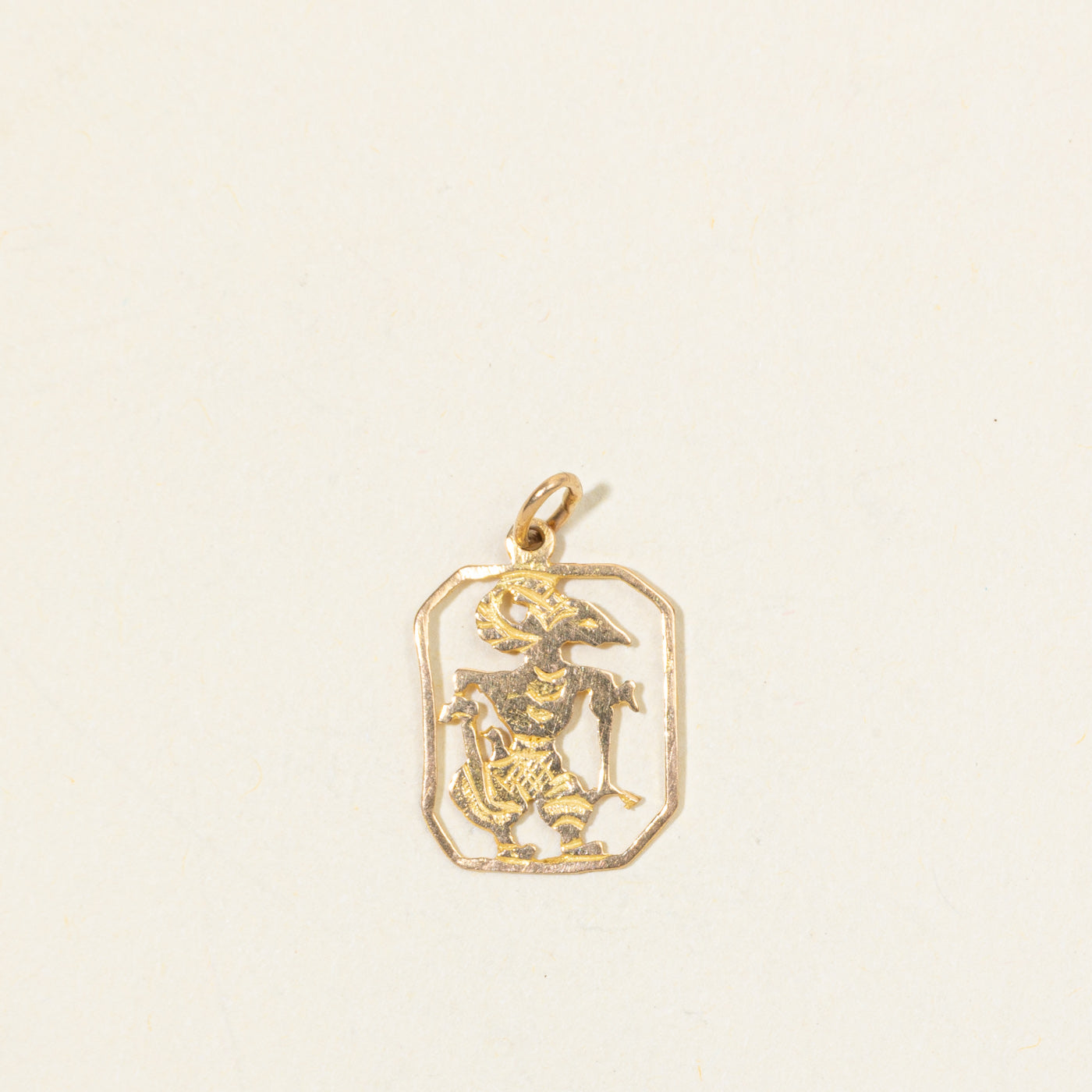 18k Yellow Gold Folk Art Charm