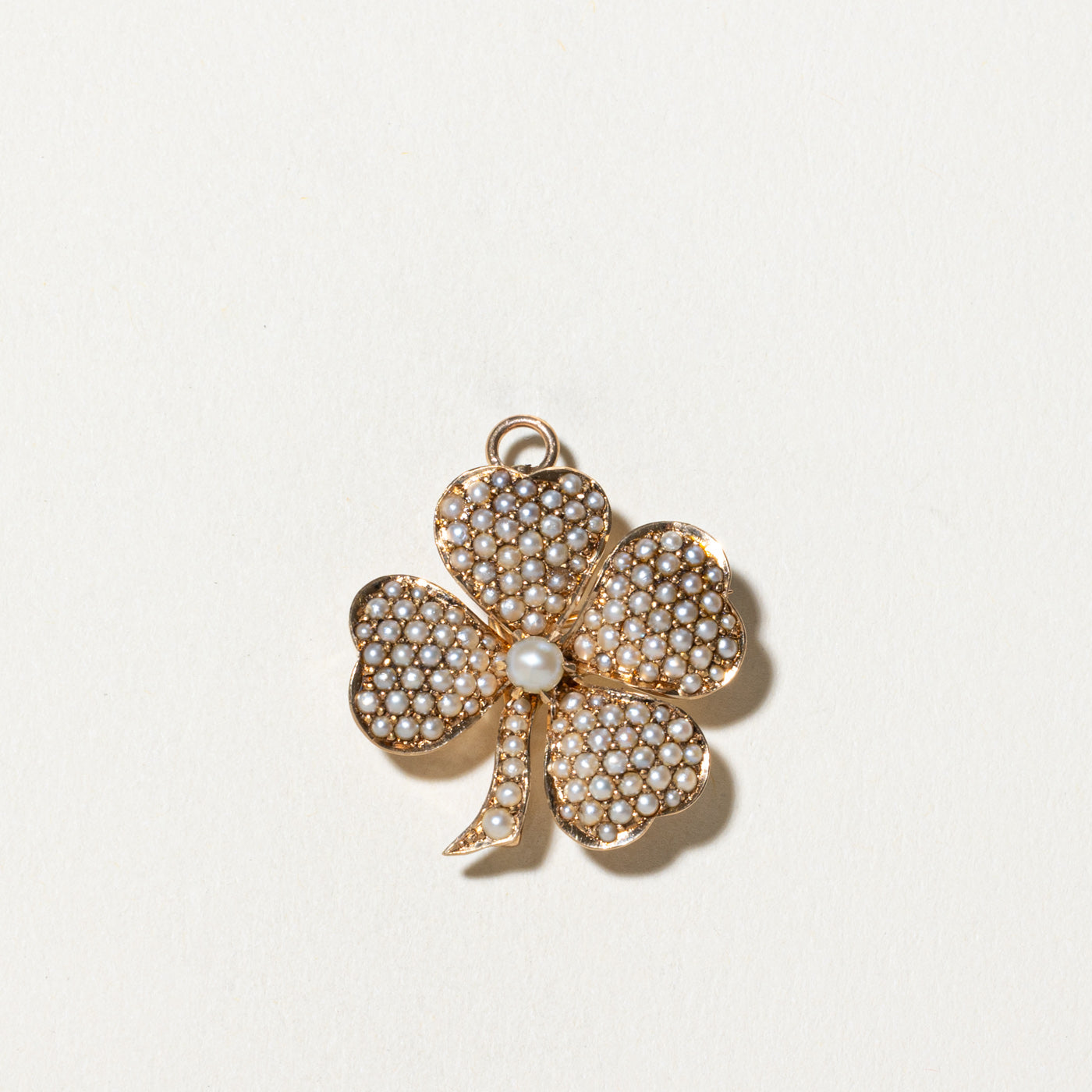 Edwardian Four Leaf Clover Pendant Brooch