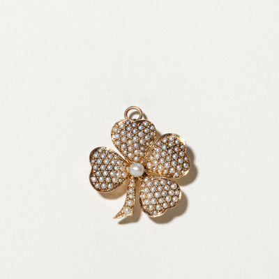 Edwardian Four Leaf Clover Pendant Brooch