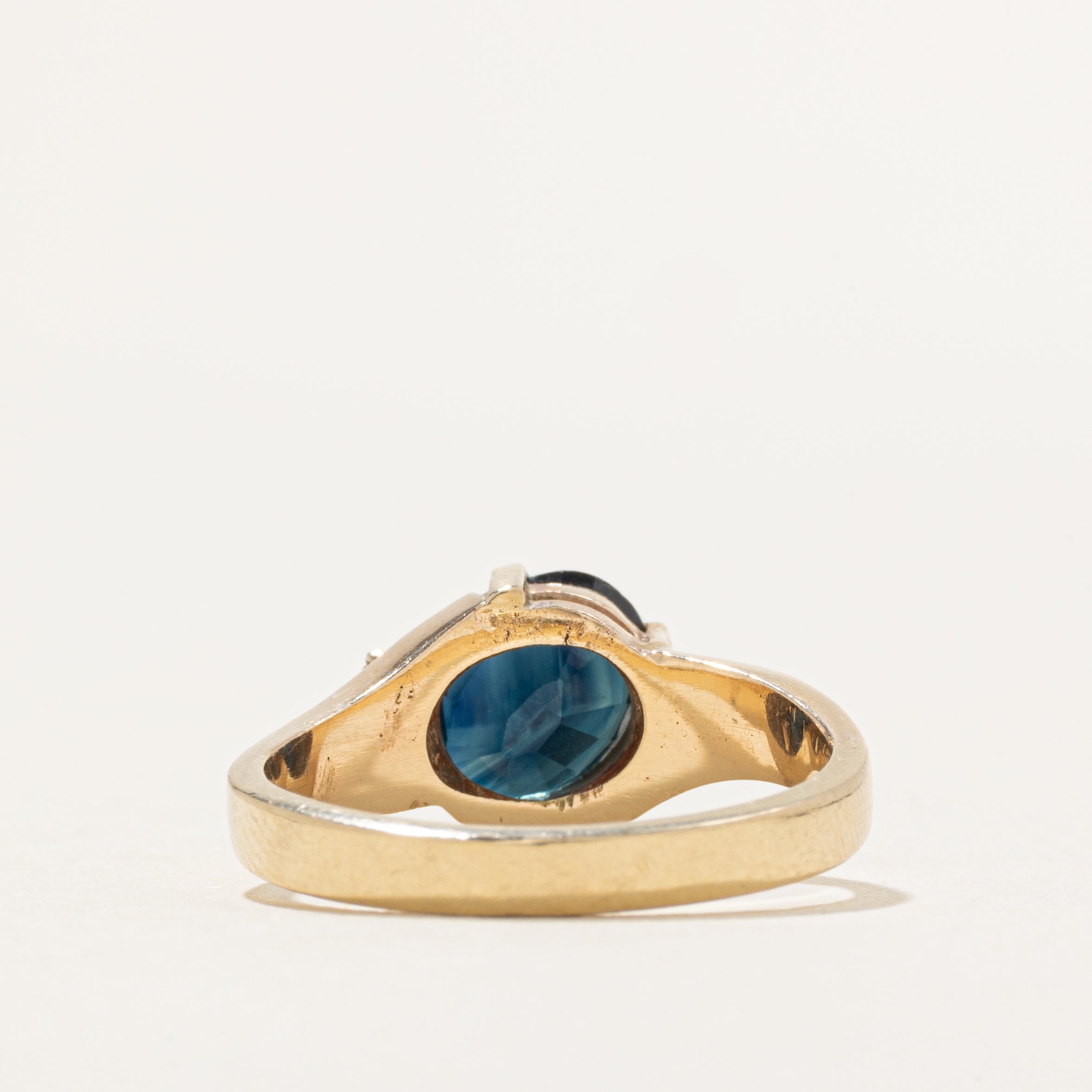 Diagonal Set Sapphire & Diamond Bypass Ring | 1.83ct, 0.05ctw | SZ 7.75