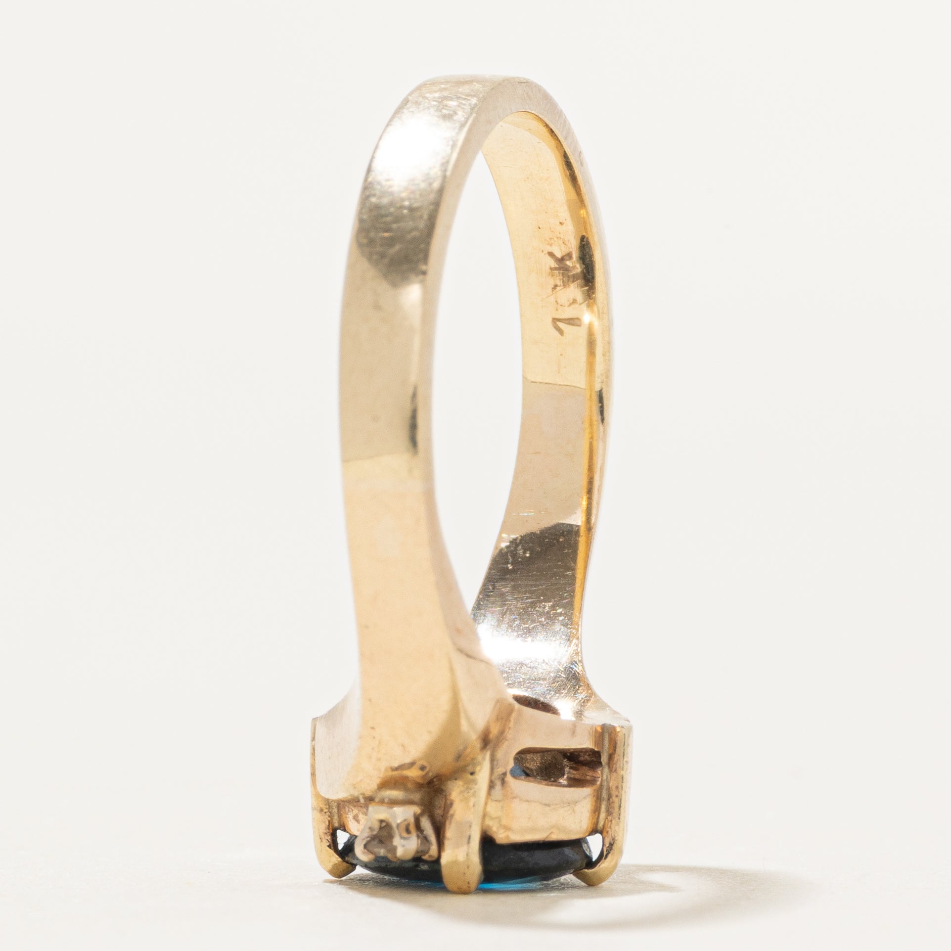 Diagonal Set Sapphire & Diamond Bypass Ring | 1.83ct, 0.05ctw | SZ 7.75