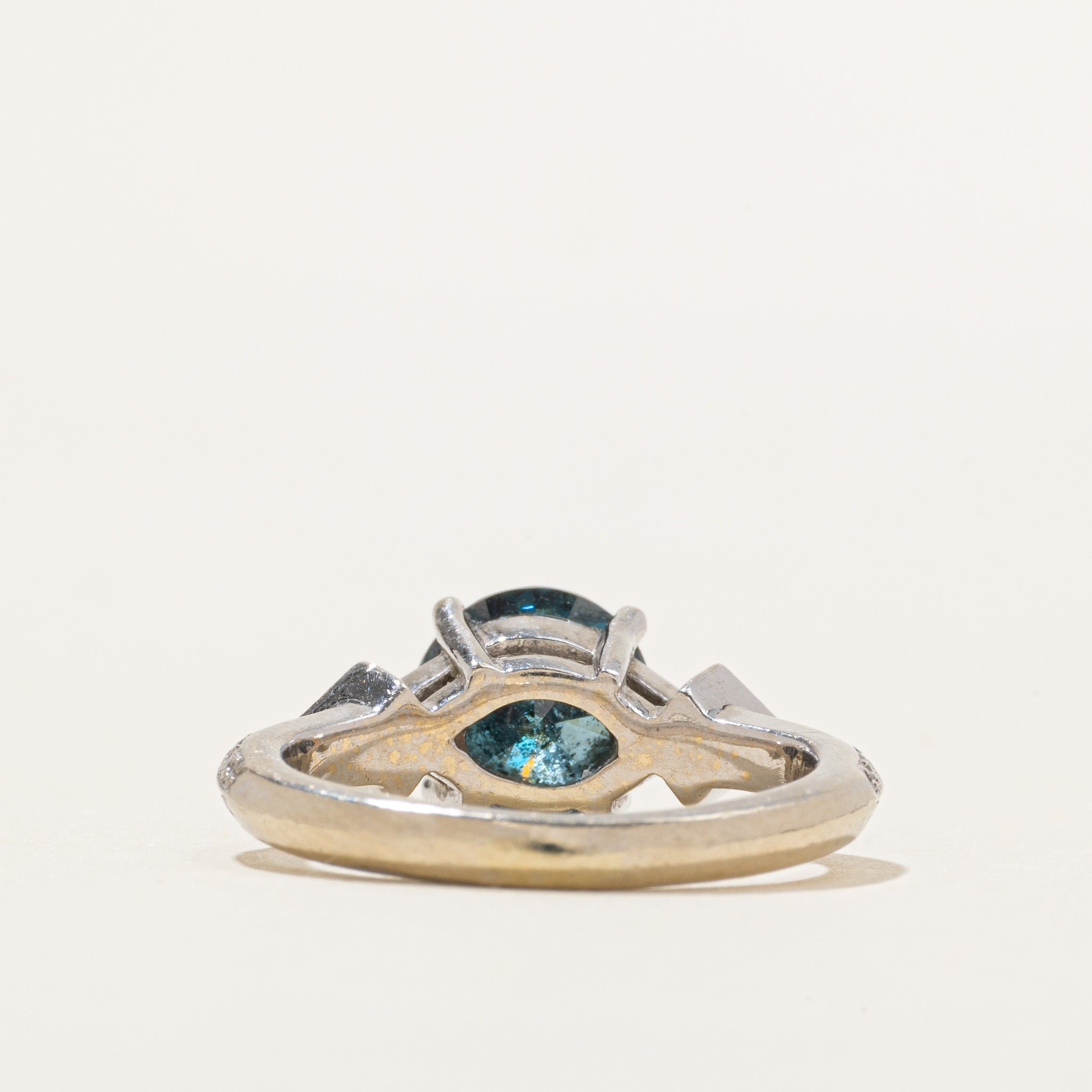 Basket Set Blue & White Diamond Ring | 1.73ctw | SZ 4.25