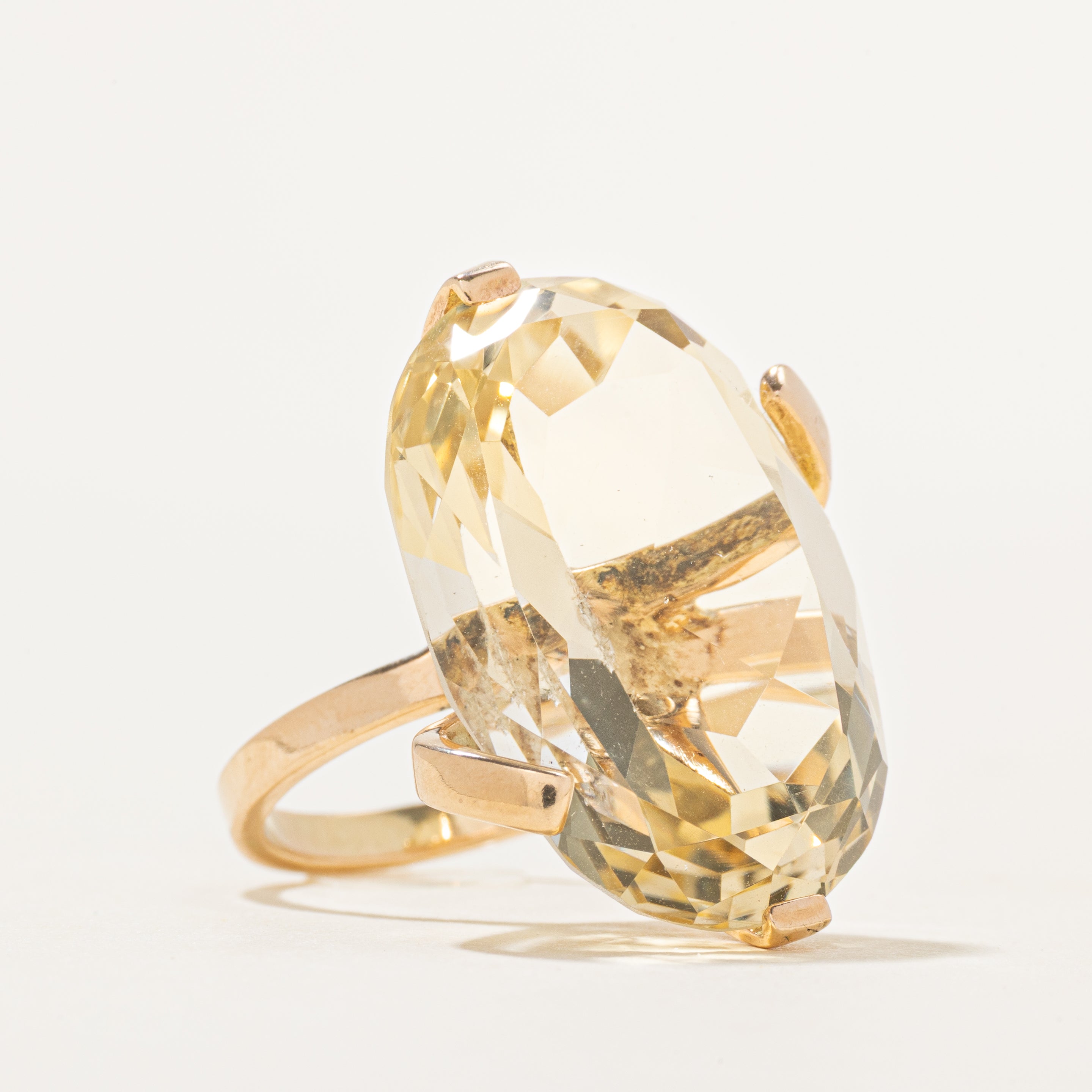 Oval Cut Citrine Cocktail Ring | 31.55ct | SZ 6