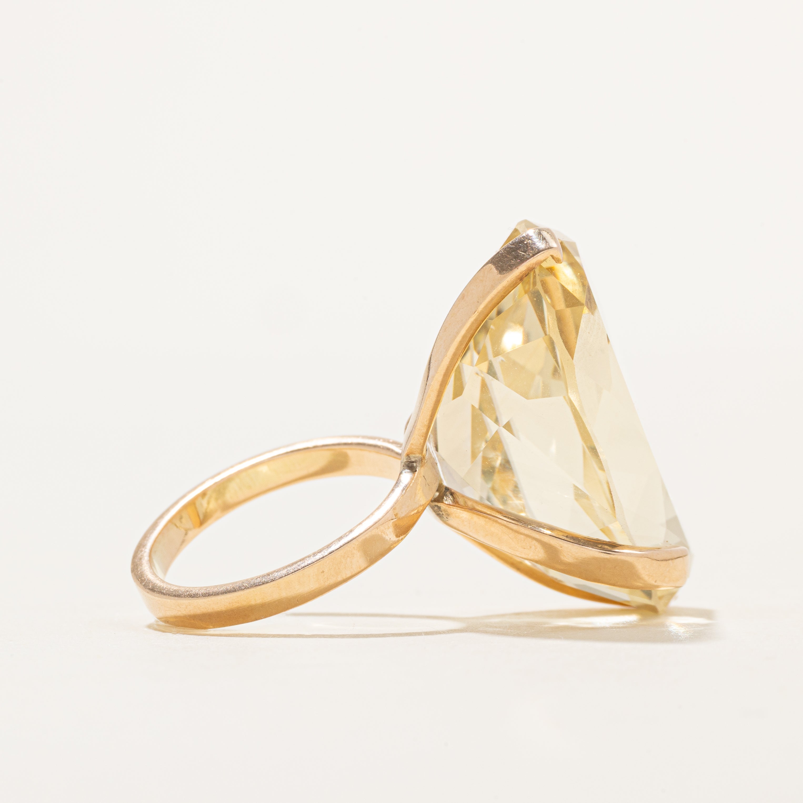 Oval Cut Citrine Cocktail Ring | 31.55ct | SZ 6
