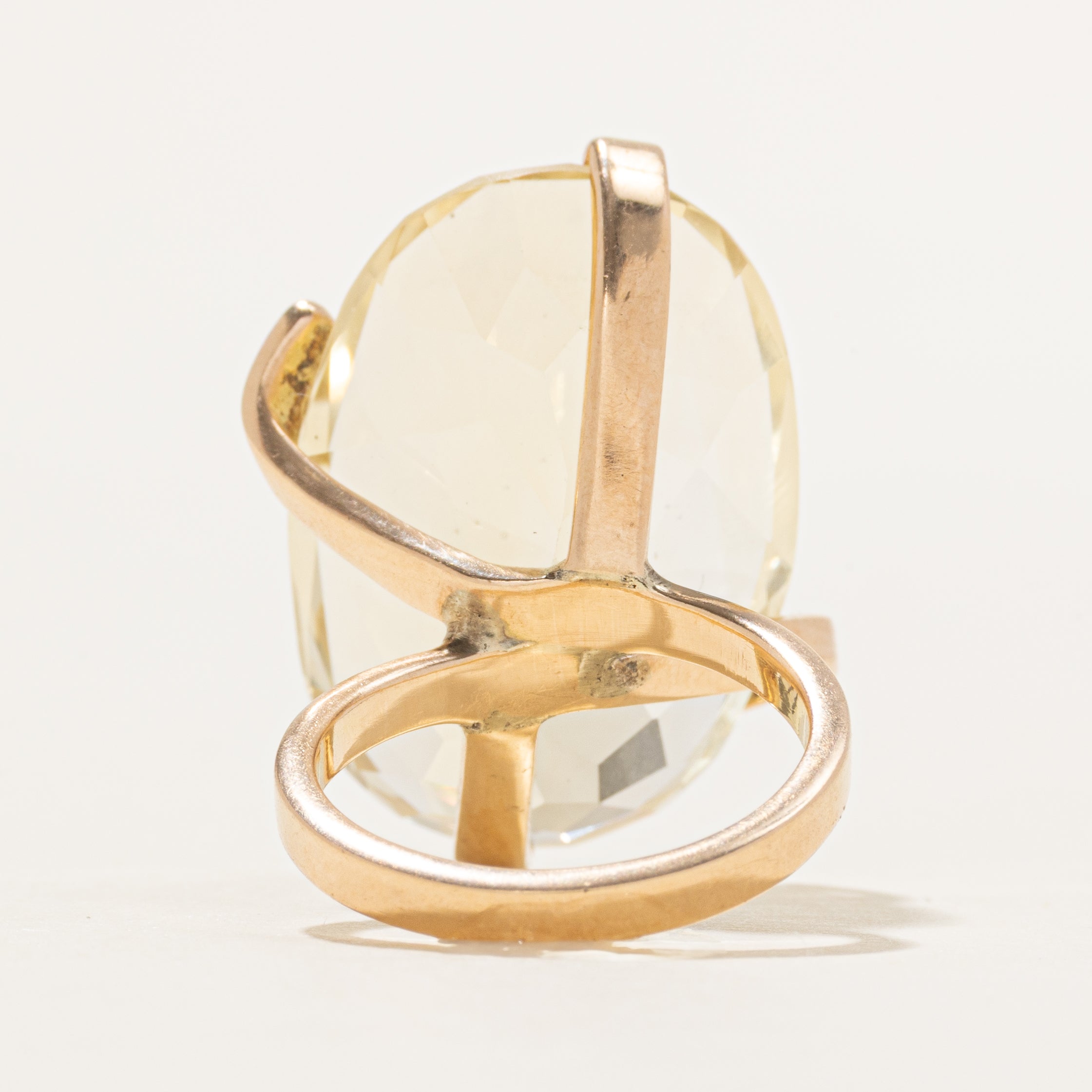 Oval Cut Citrine Cocktail Ring | 31.55ct | SZ 6