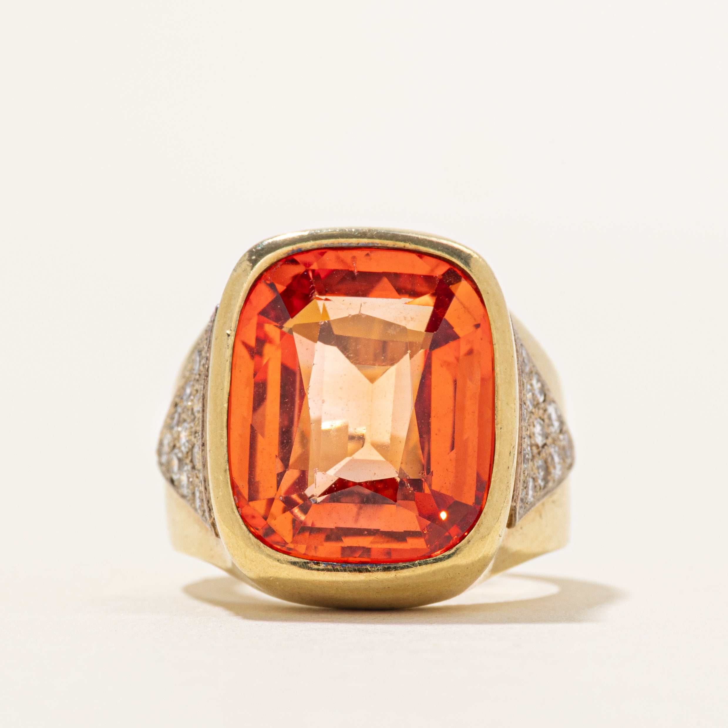 18k Synthetic Sapphire & Diamond Cocktail Ring | 12.15ct, 0.43ctw | SZ 5.75
