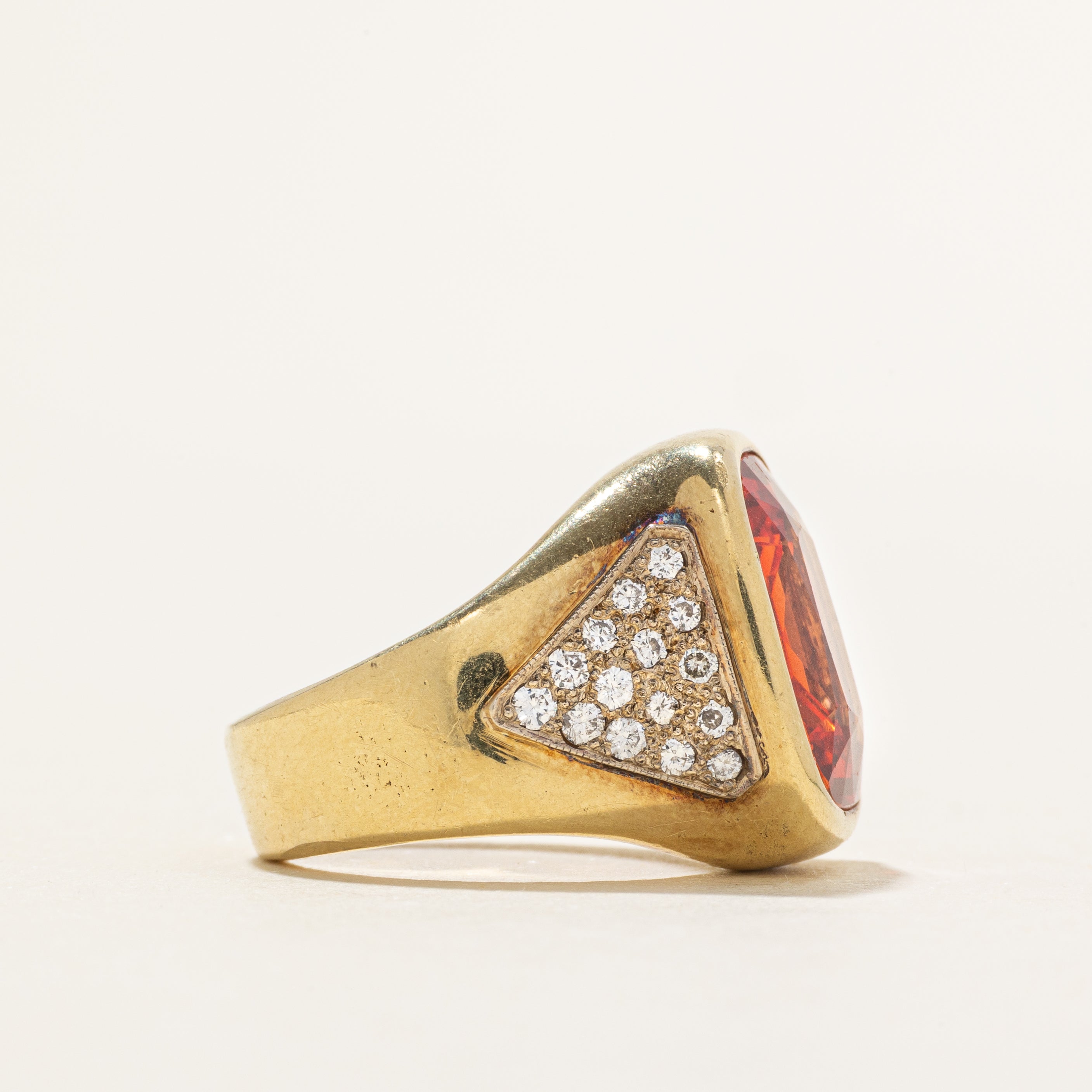 18k Synthetic Sapphire & Diamond Cocktail Ring | 12.15ct, 0.43ctw | SZ 5.75