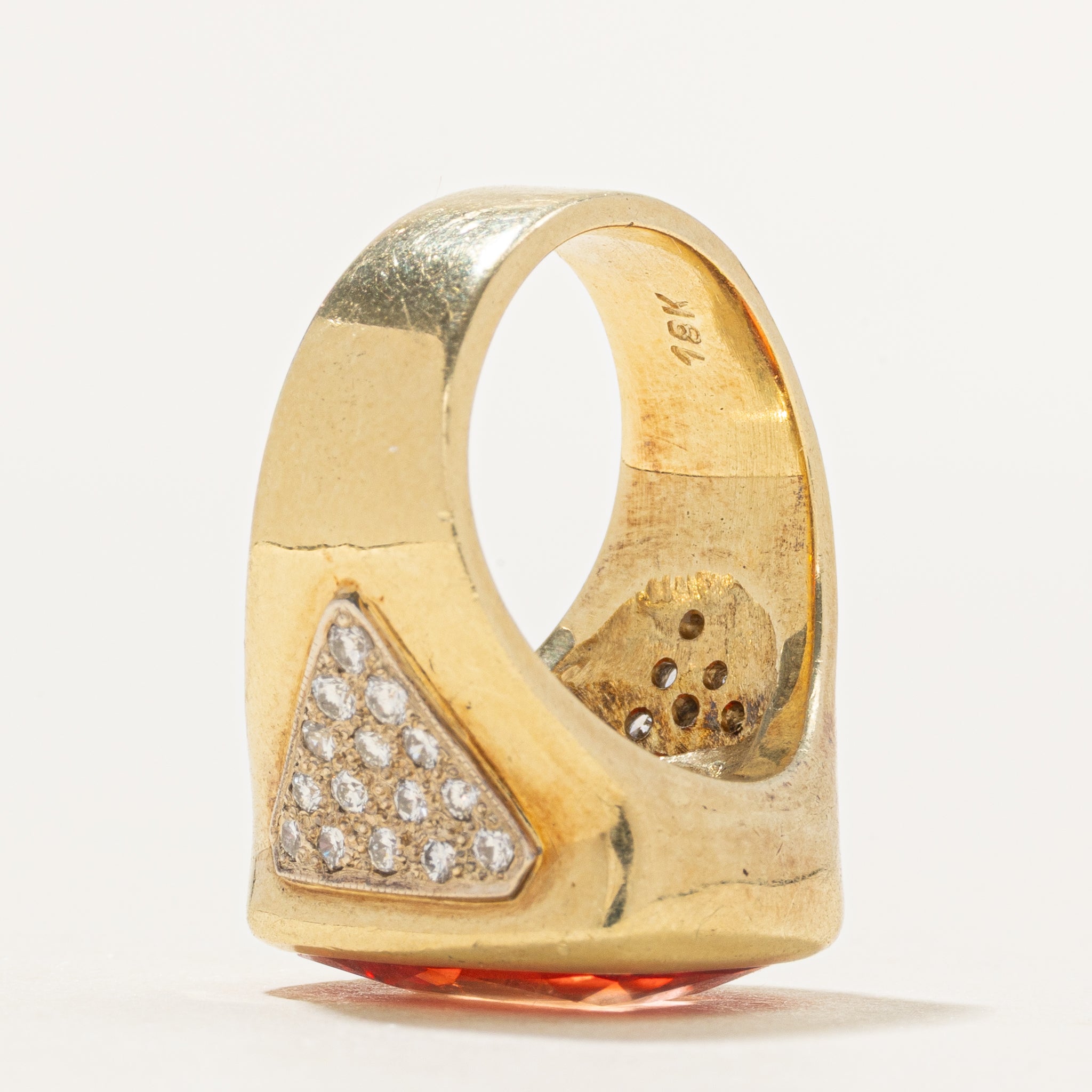 18k Synthetic Sapphire & Diamond Cocktail Ring | 12.15ct, 0.43ctw | SZ 5.75
