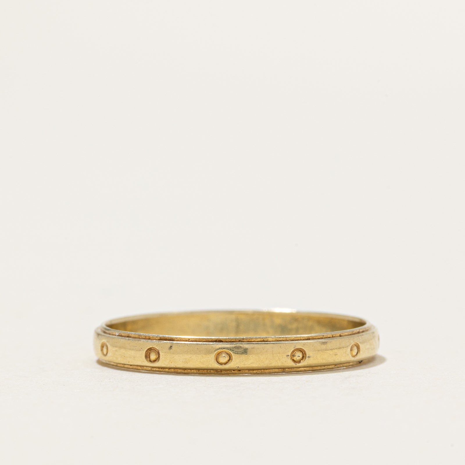 14k Yellow Gold Engraved Thin Band | 2.35mm | SZ 6.75