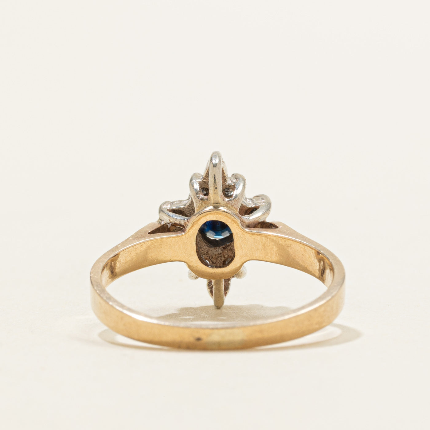 Sapphire & Diamond Floral Halo Ring | SZ 6.0