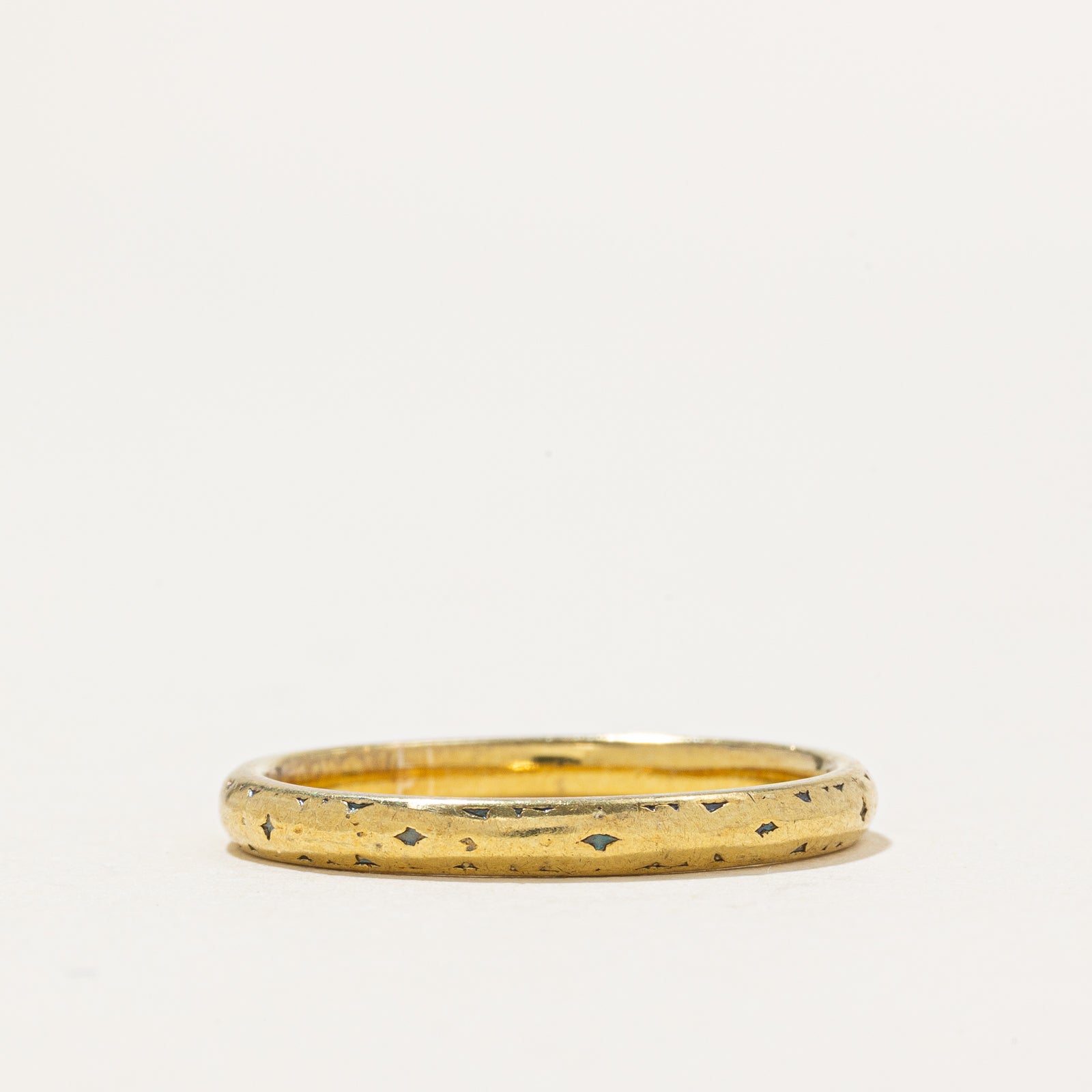 18k Yellow Gold Textured Band | 2.30mm | SZ 6.25