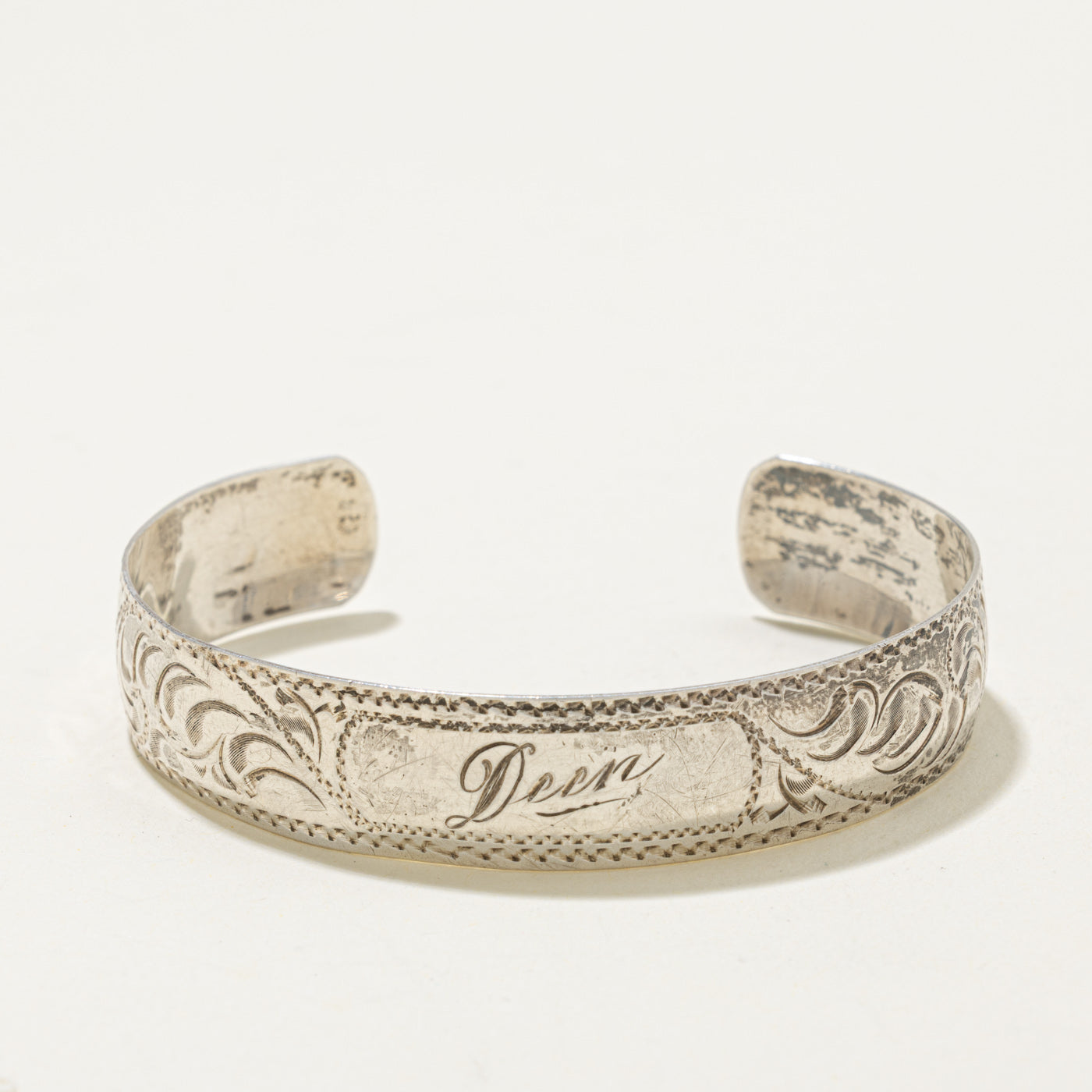 Sterling Silver "Deen" Engraved Engraved Bracelet | 6"