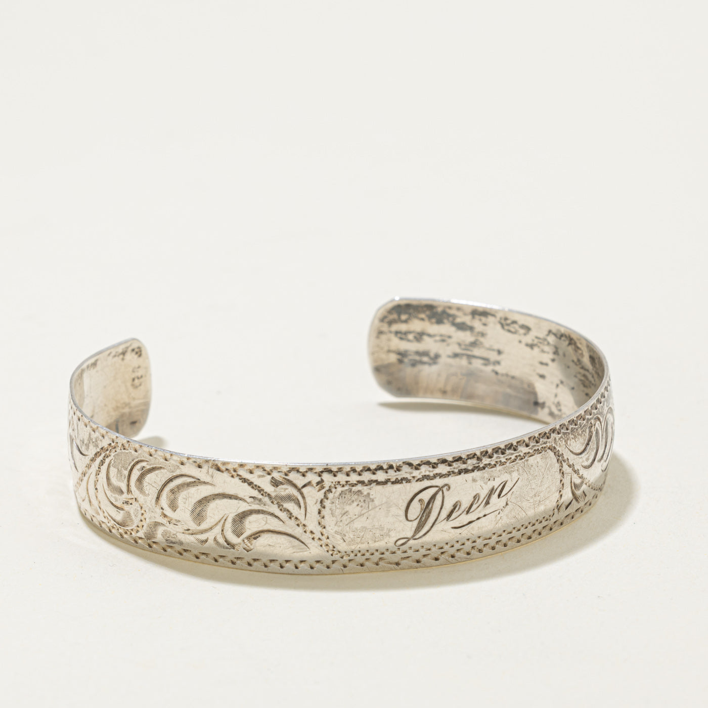 Sterling Silver "Deen" Engraved Engraved Bracelet | 6"