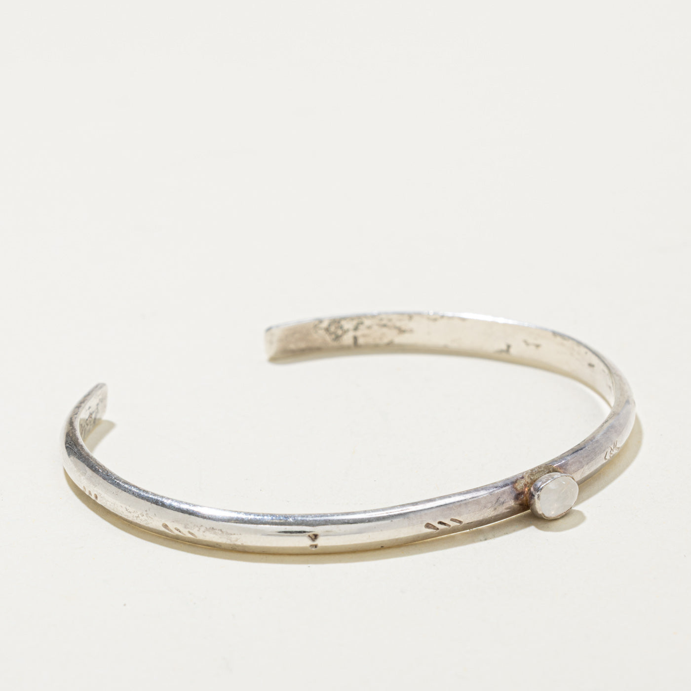 Sterling Silver Moonstone Cuff Bracelet | 0.30ct | 6"