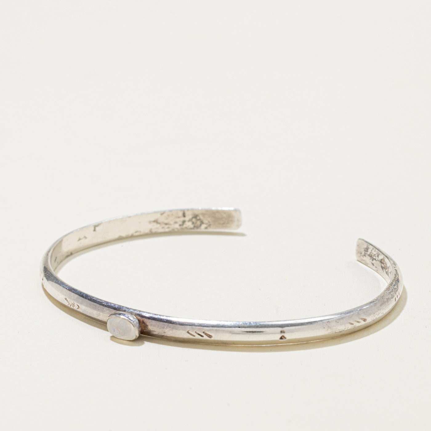 Sterling Silver Moonstone Cuff Bracelet | 0.30ct | 6"